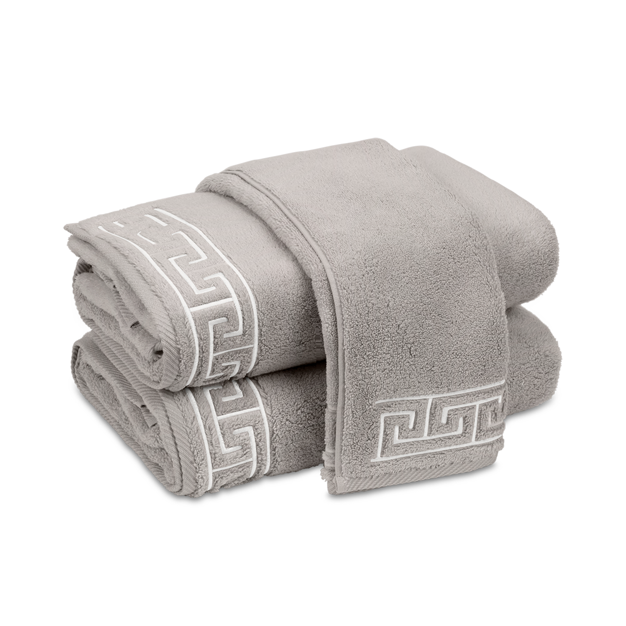 Folded Bath Towels of Matouk Adelphi Bath Towels in Color Sterling