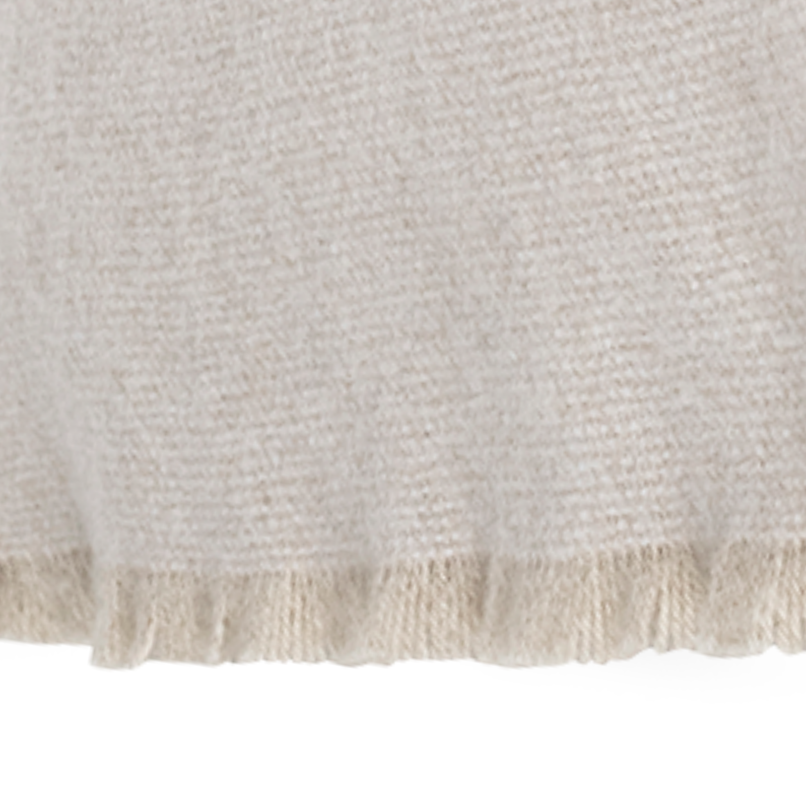 Folded Matouk Agnes Throw in Oat Color Against White Background