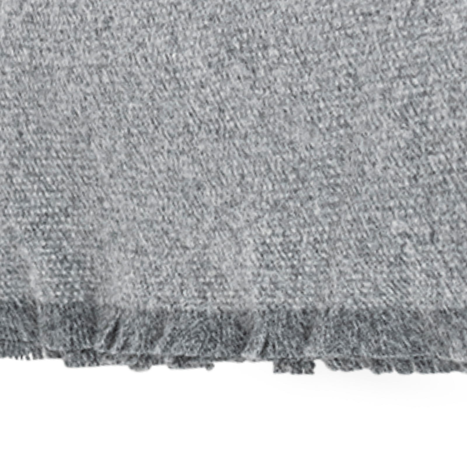 Folded Matouk Agnes Throw in Smoke Grey Color Against White Background