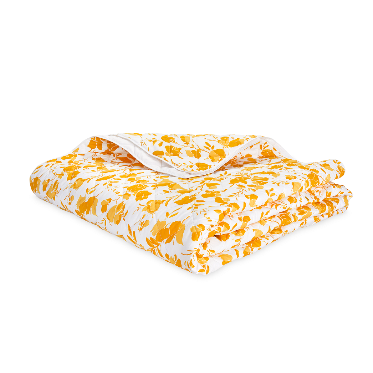 Quilted Coverlet of Matouk Alexandra Bedding Goldenrod Color