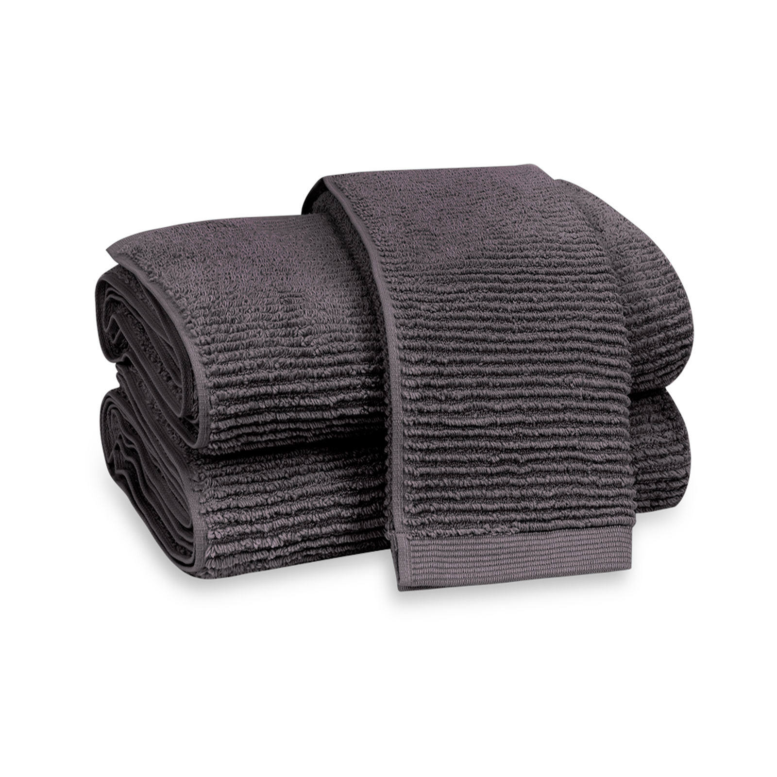 Closeup Image of Matouk Aman Bath Towels in Anthracite Color