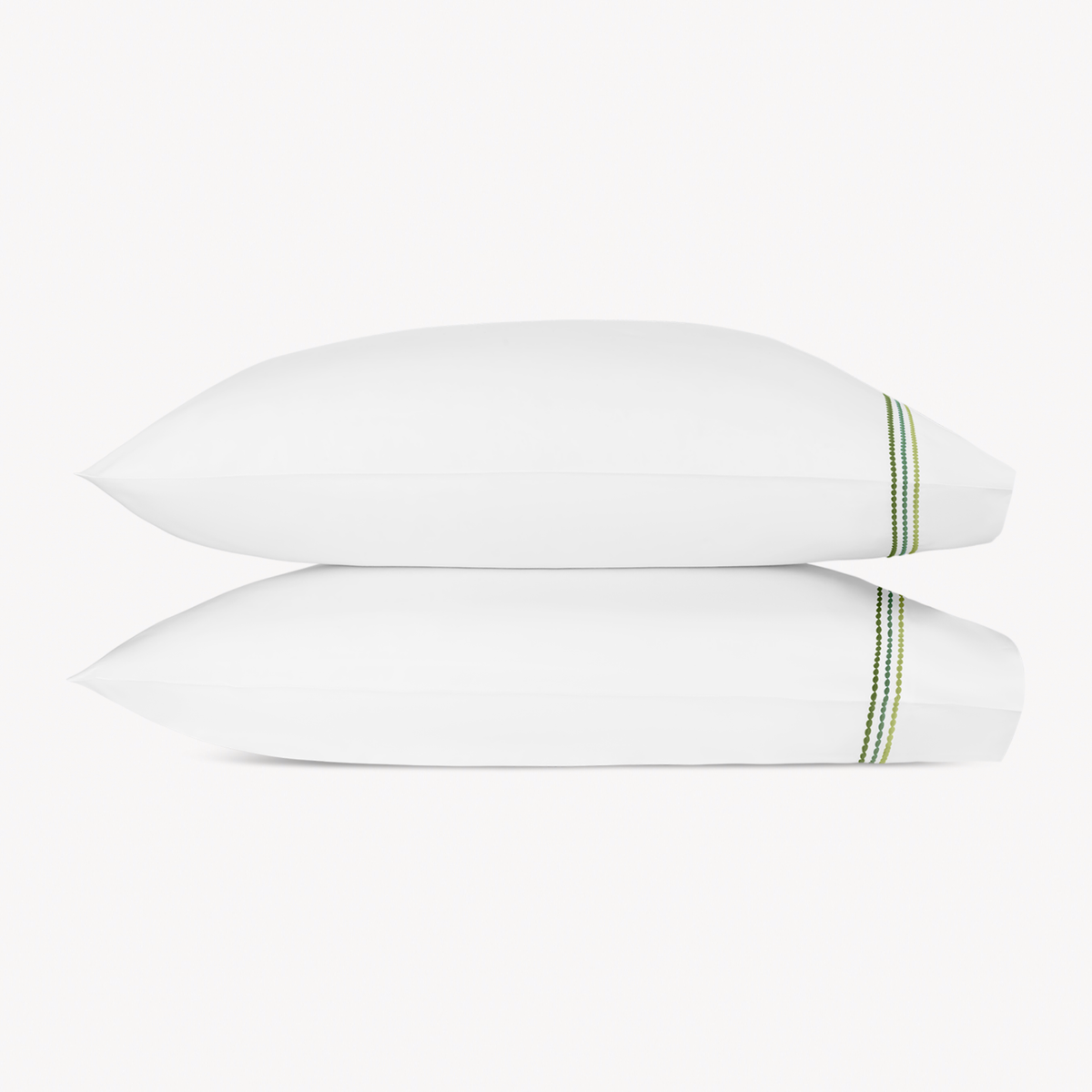 Pillowcases of Matouk Amara Triple Pearl Bedding in Palm Green