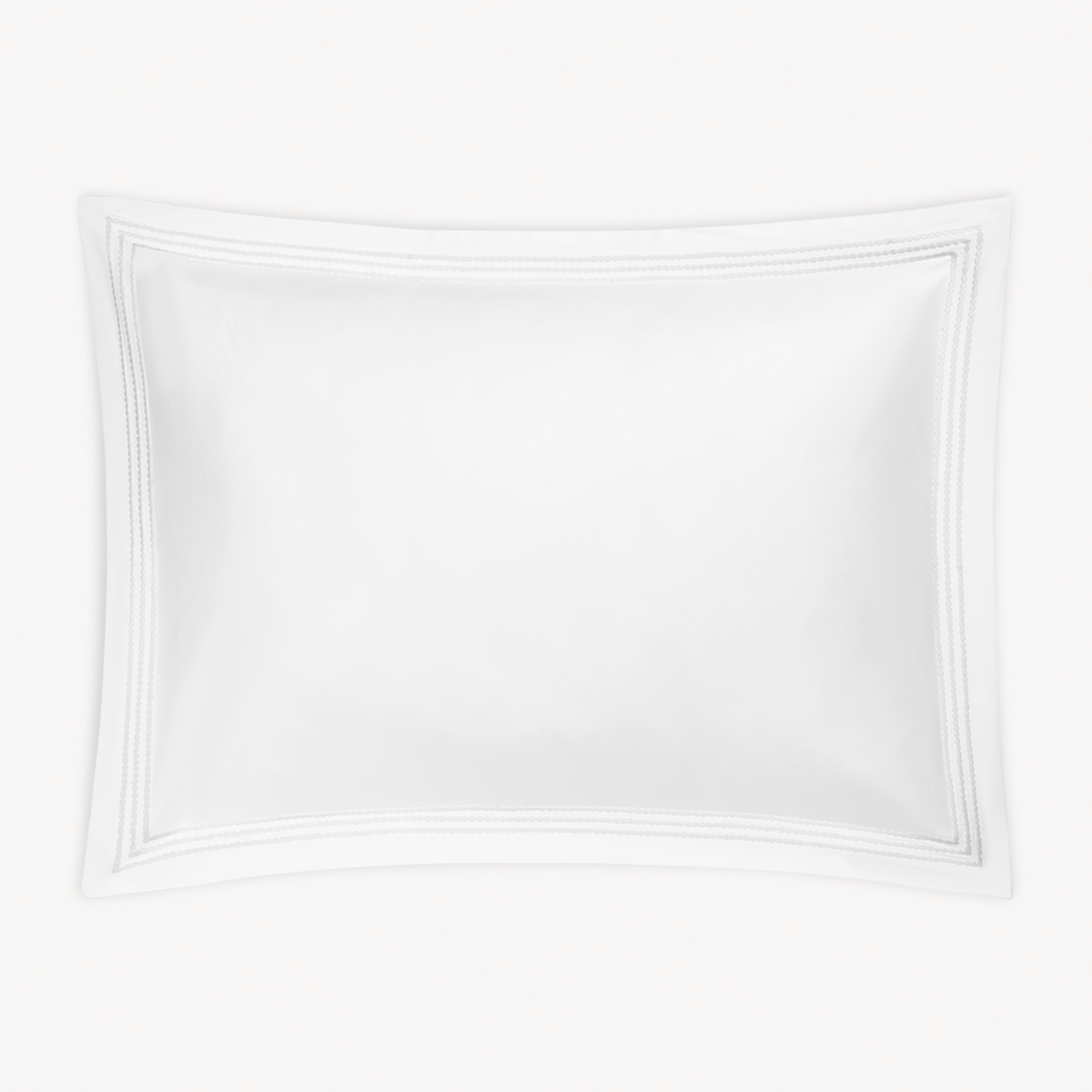 Sham Silo of Matouk Amara Triple Pearl Bedding in White