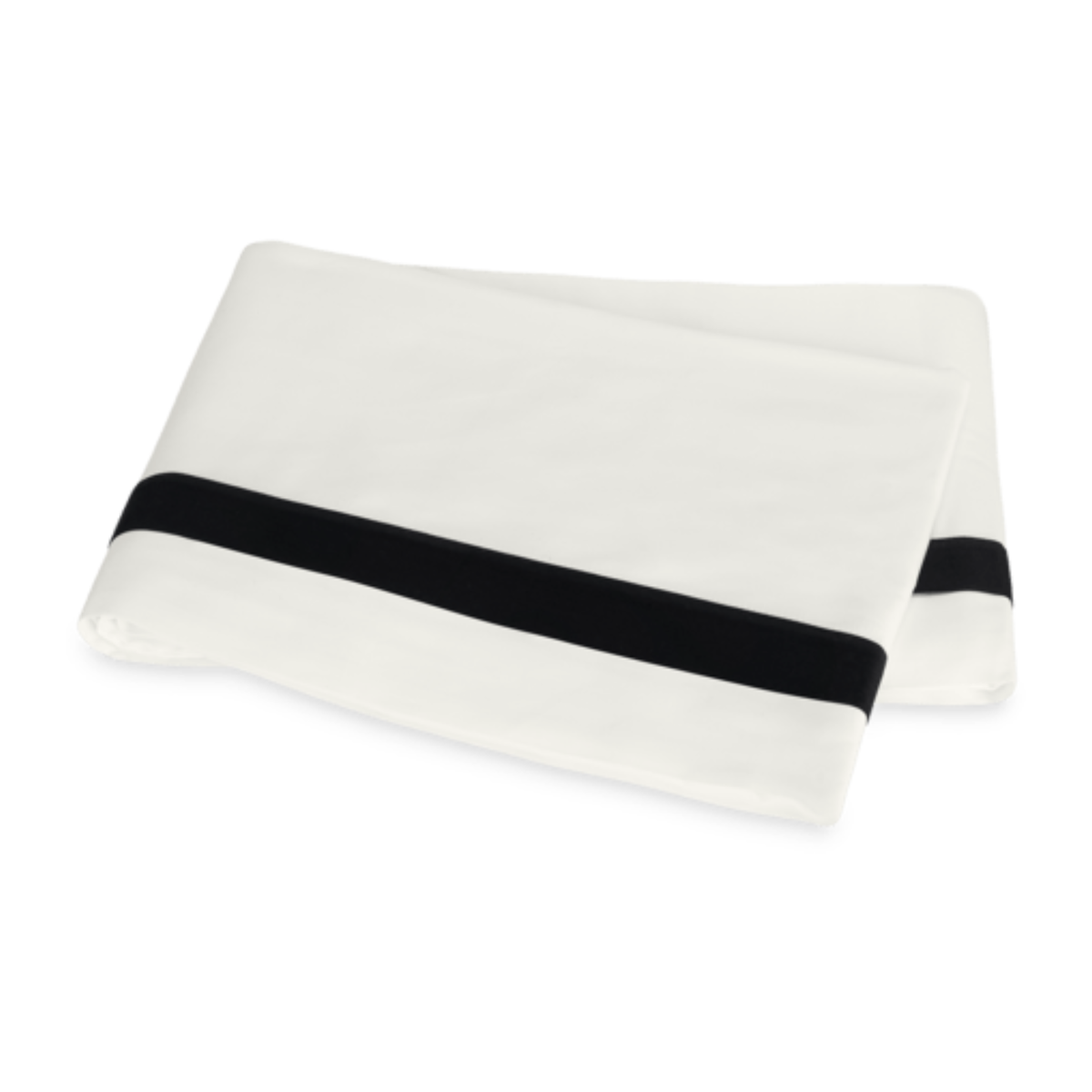 Silo of Matouk Ambrose Bedding Flat Sheet Bone/Black Fine Linens