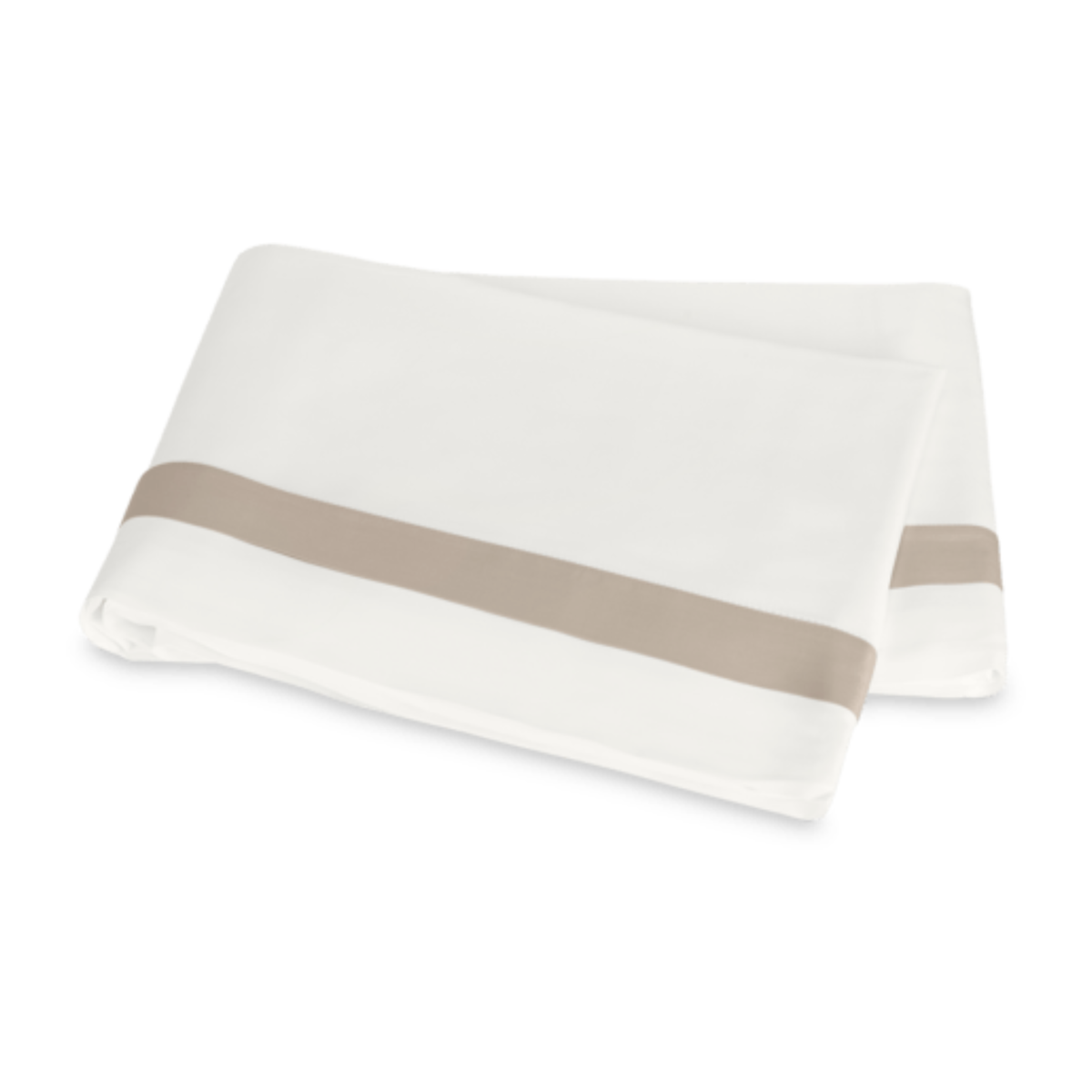 Silo Image of Matouk Ambrose Bedding Flat Sheet in Bone/Khaki Color