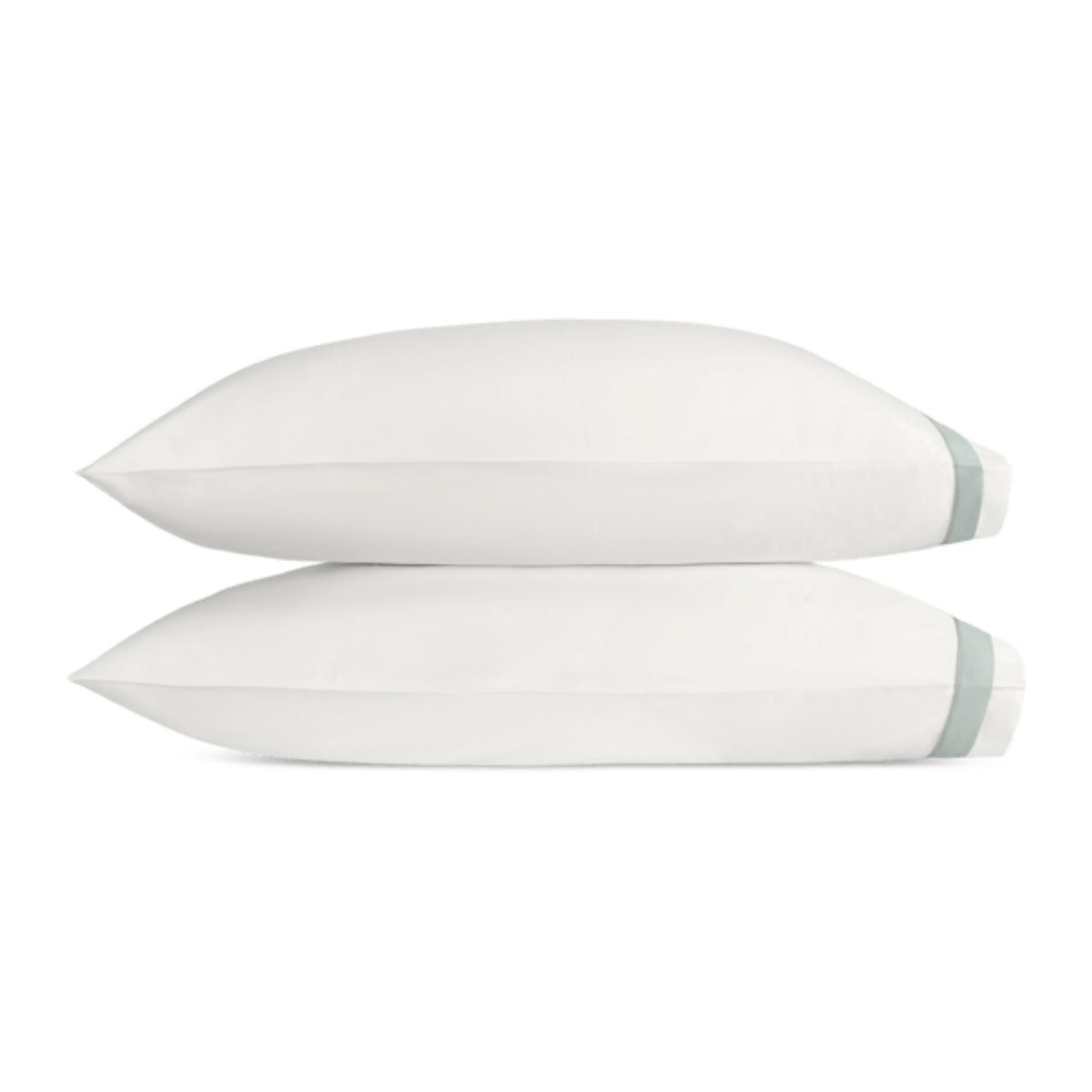 Silo of Matouk Ambrose Bedding Pillowcases Bone/Celadon Fine Linens
