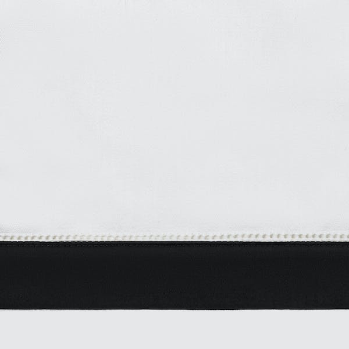 Detail Closeup of Matouk Ambrose Bedding Swatch in Bone/Black Color