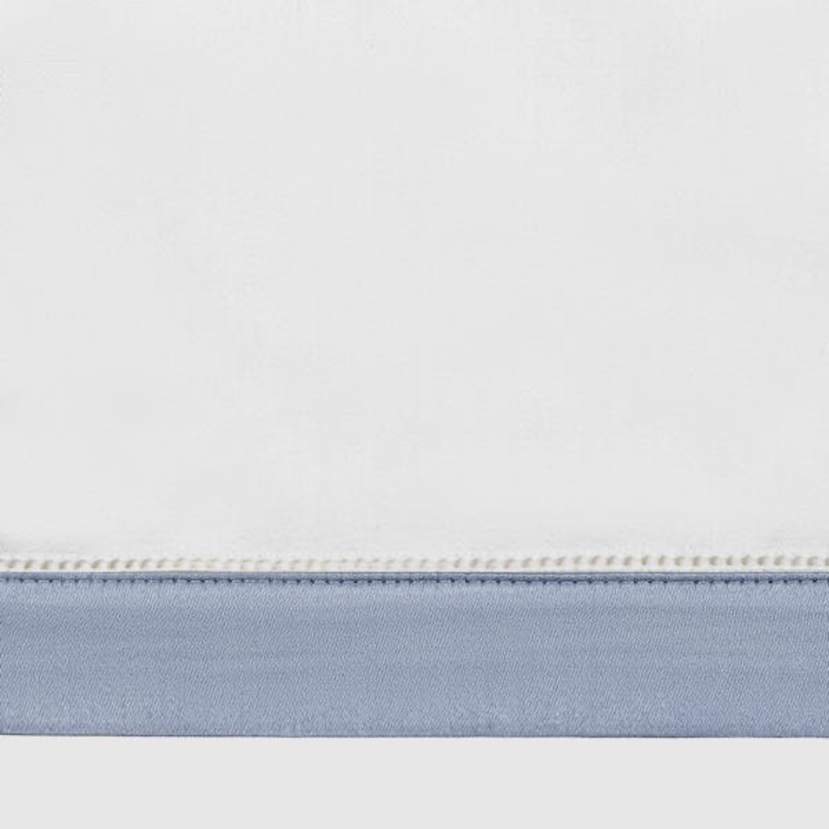 Detail Closeup of Matouk Ambrose Bedding Swatch in Hazy Blue Color