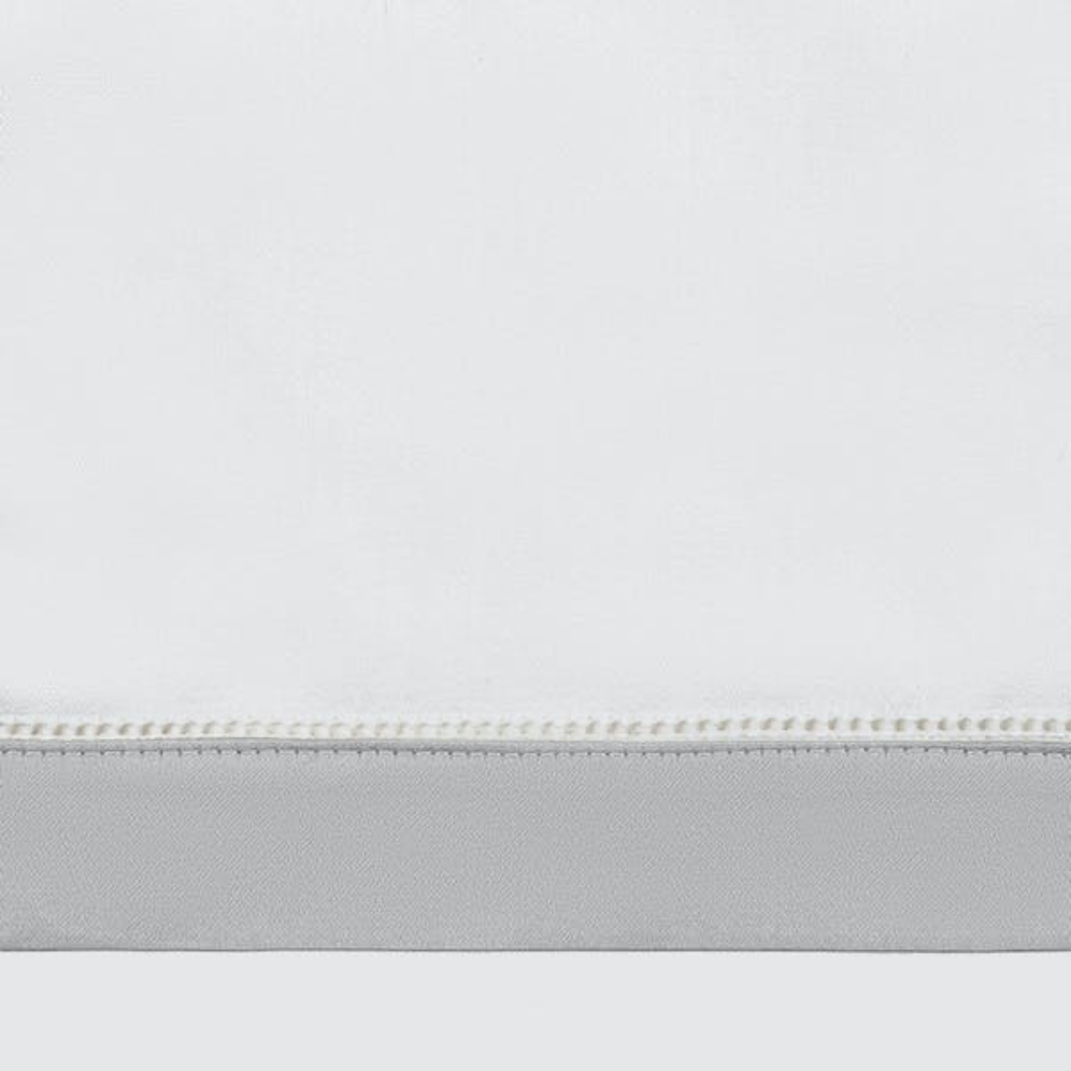 Detail Closeup of Matouk Ambrose Bedding Swatch in Bone/Silver Color