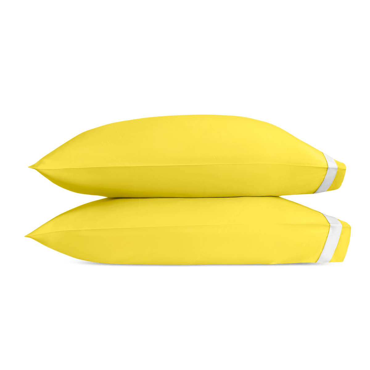 Silo Image of Matouk Ambrose Bedding Pillowcases in Lemon/Bone Color