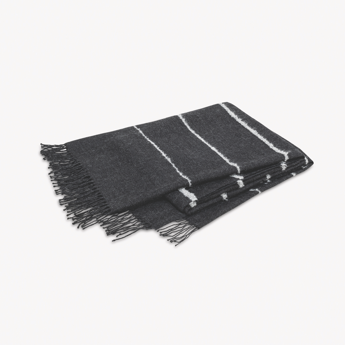 Folded Matouk Amelia Throw in Charcoal