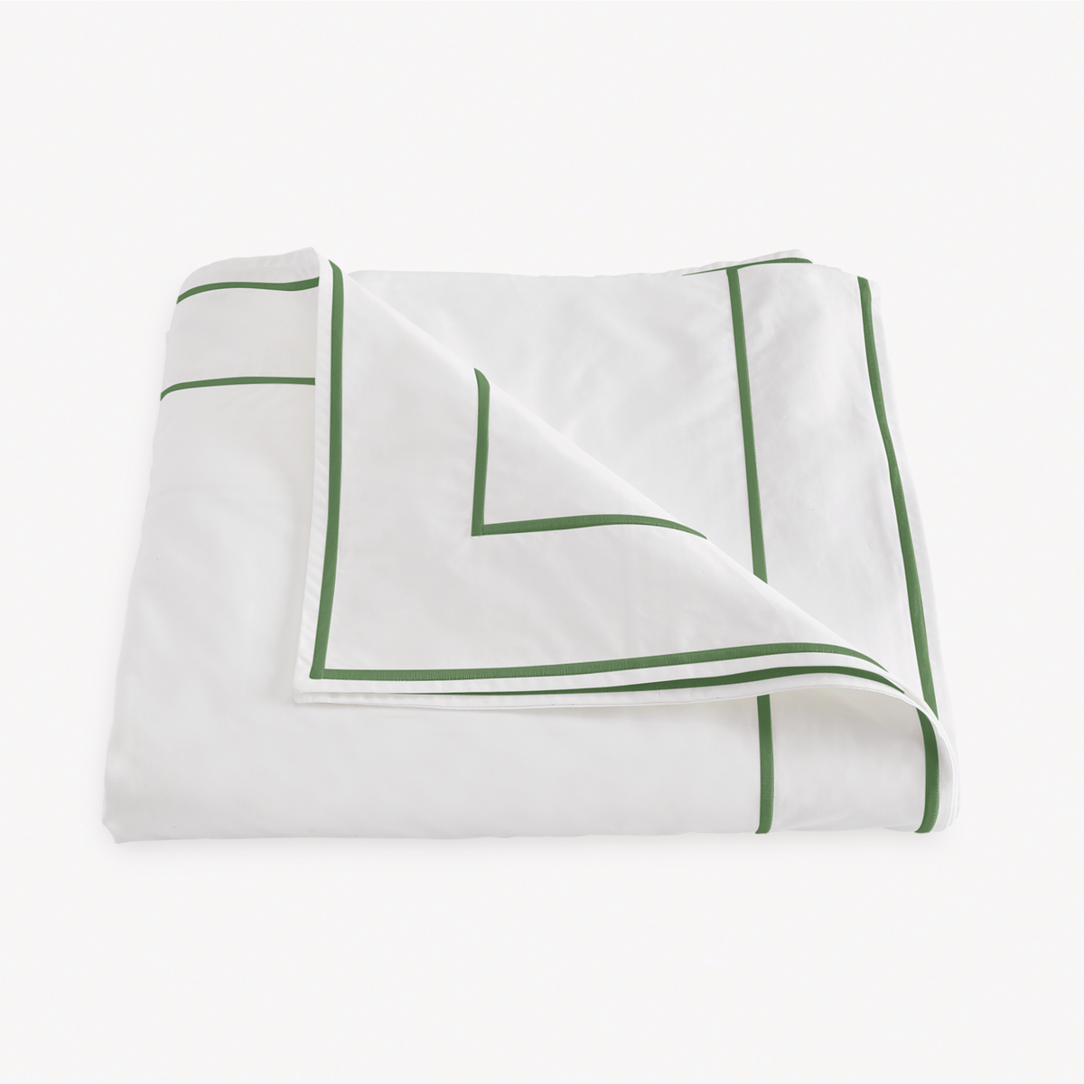 Folded Duvet Cover of Matouk Ansonia Bedding in Palm color