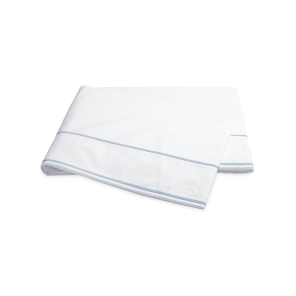 Matouk Ansonia Bedding Collection Flat Sheet Blue Fine Linens