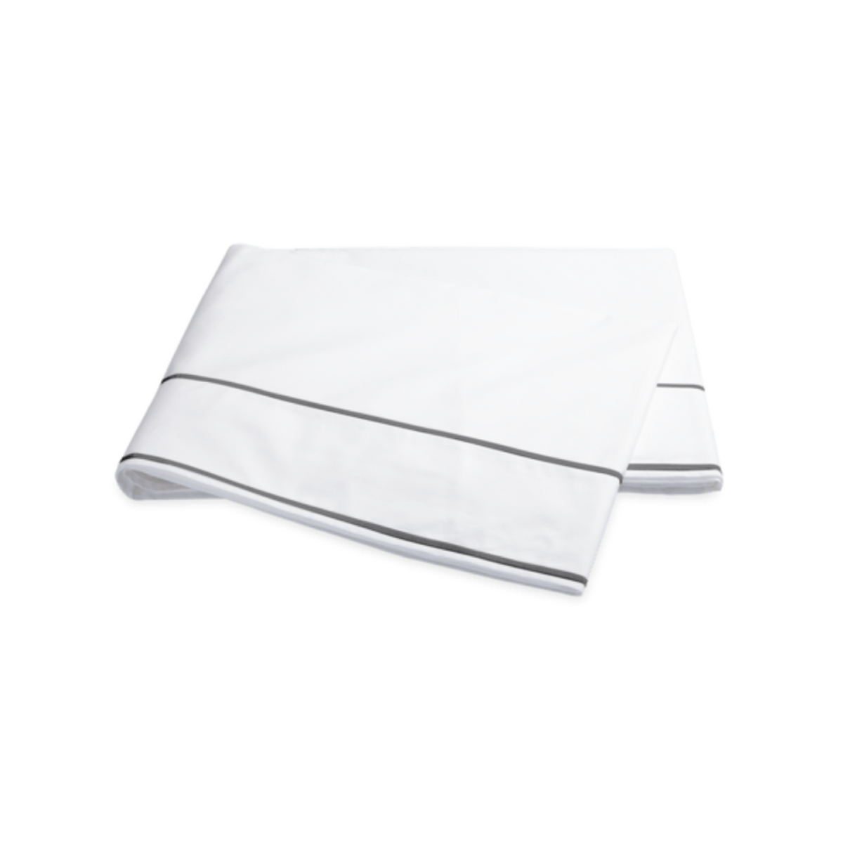 Matouk Ansonia Bedding Collection Flat Sheet Charcoal Fine Linens