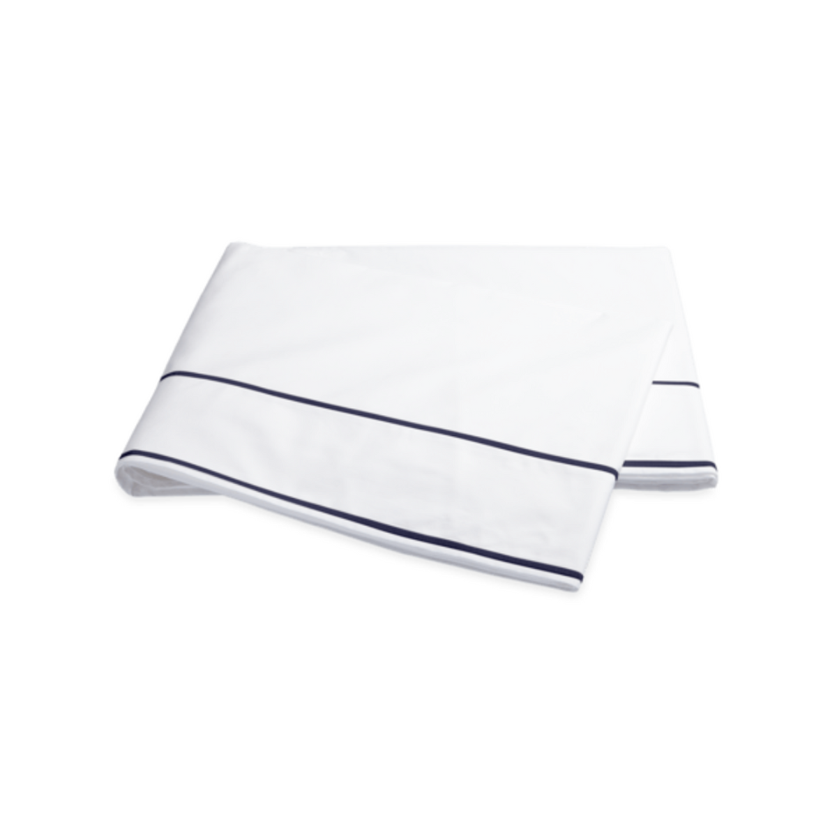 Matouk Ansonia Bedding Collection Flat Sheet Navy Fine Linens