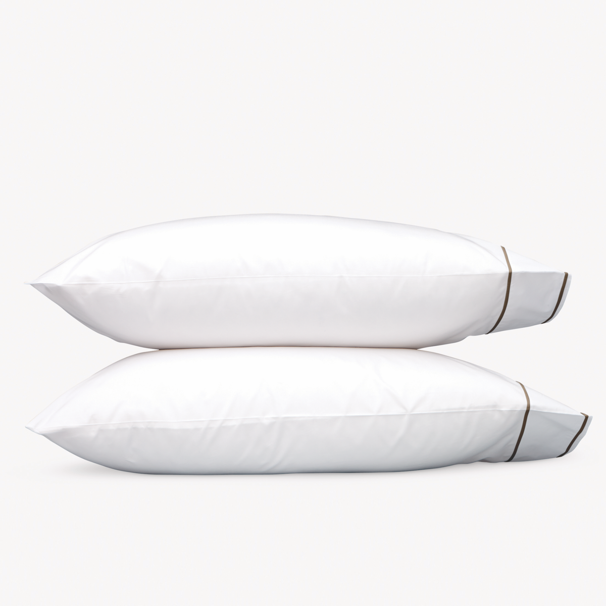 Pillowcases of Matouk Ansonia Bedding in Mocha color