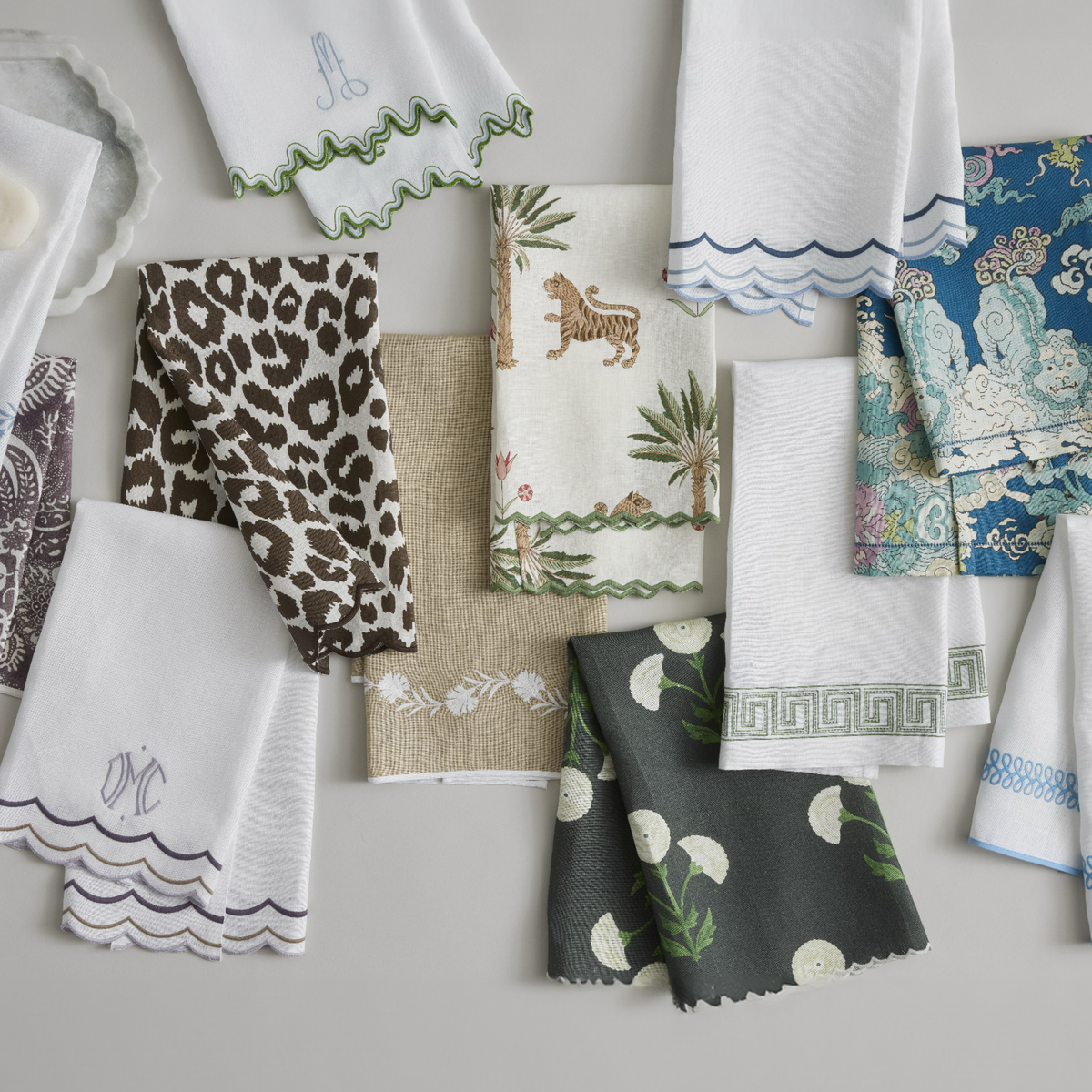 Matouk Guest Towels - Wave, Iconic Leopard, Granada, Daphne, India Three, Gisele, Tiger Palm, Magic Mountain, Ophelia, Astor Braid