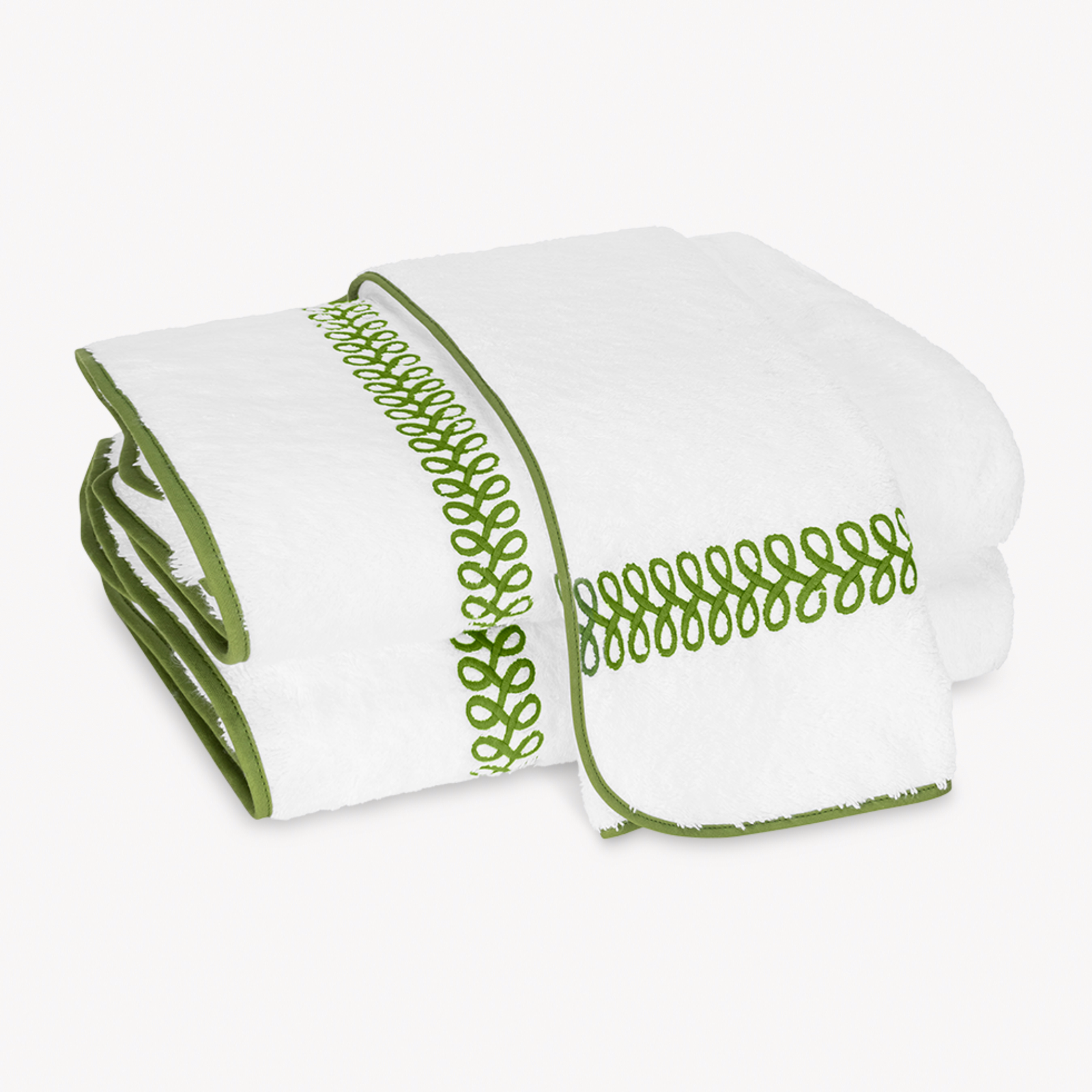Matouk Astor Braid Bath Towels in Grass