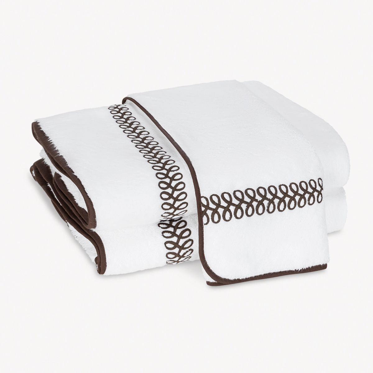 Matouk Astor Braid Bath Towels in Mocha