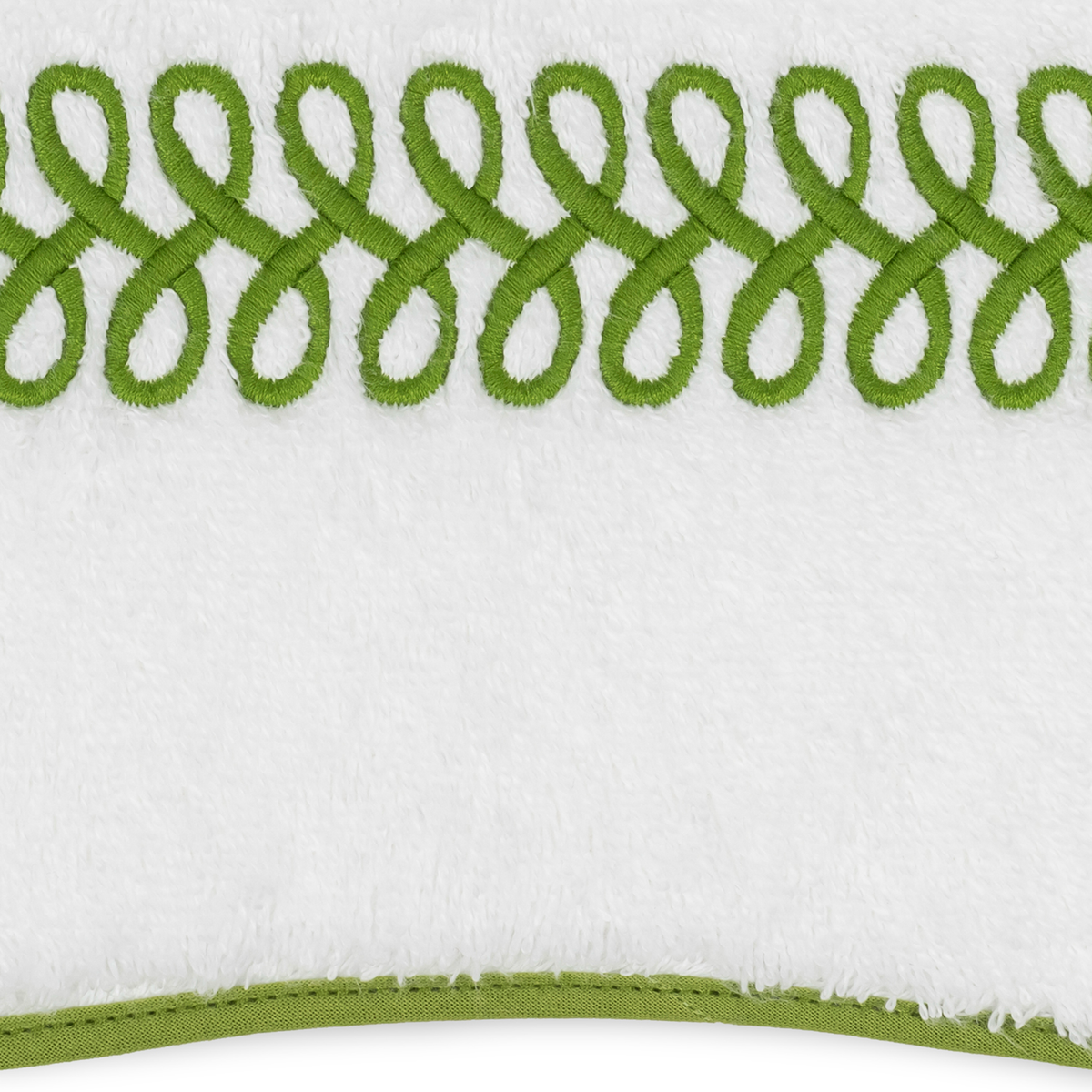 Swatch of Matouk Astor Braid Bath Towels and Mats in Grass