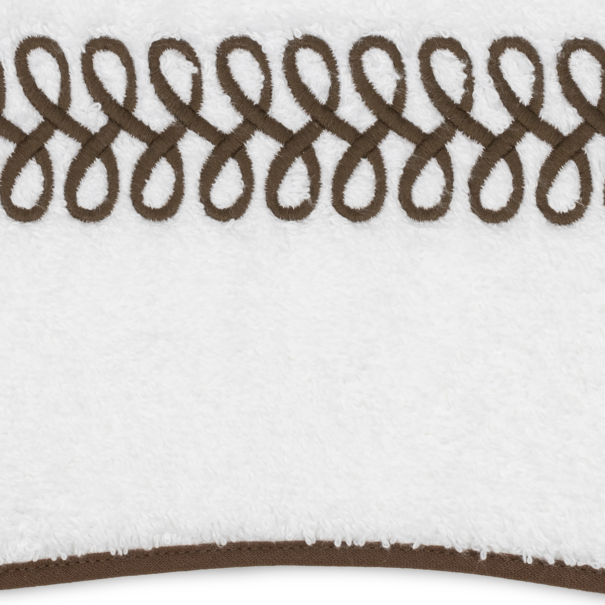 Swatch of Matouk Astor Braid Bath Towels and Mats in Mocha