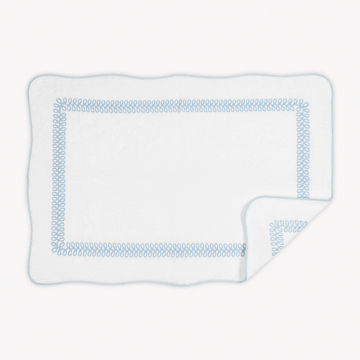 Matouk Astor Braid Bath Tubmat in Light Blue