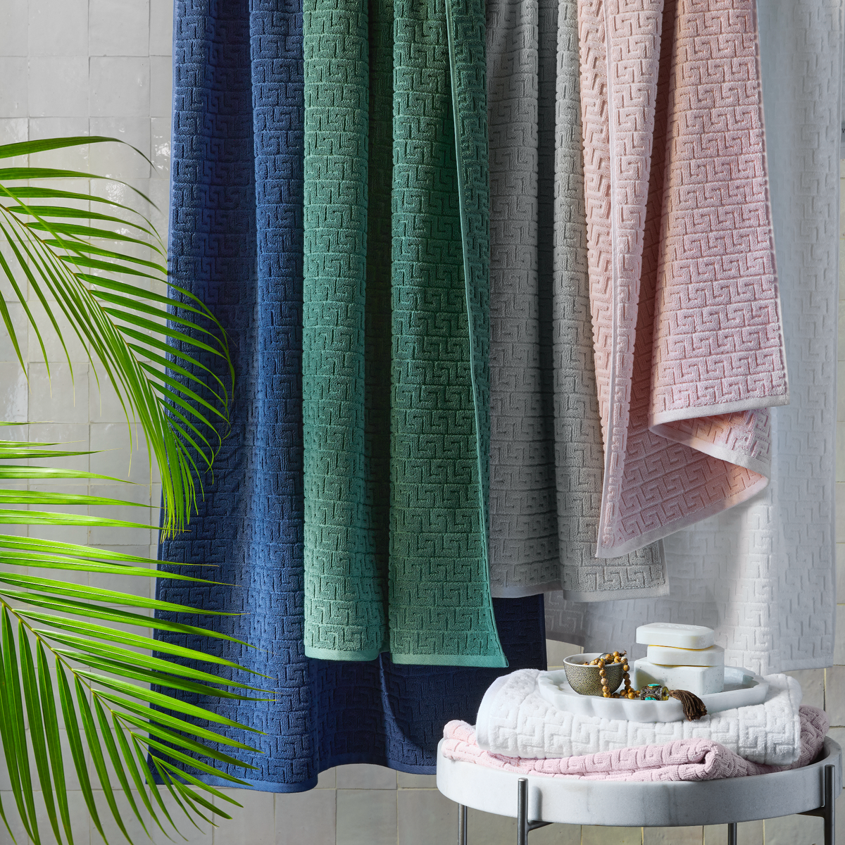 Hanging Matouk Schumacher Athena Bath Towels