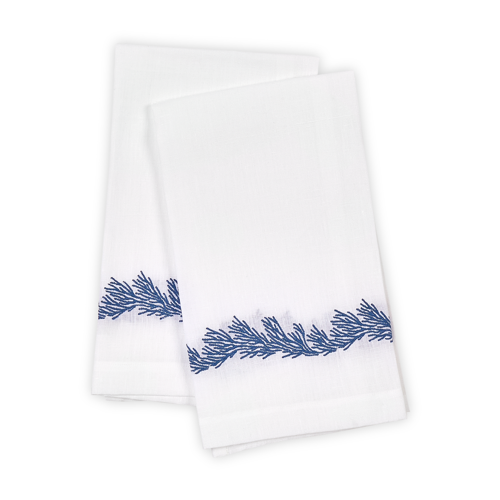 Set of 2 Folded Matouk Atoll Guest Towels in Baltic Color