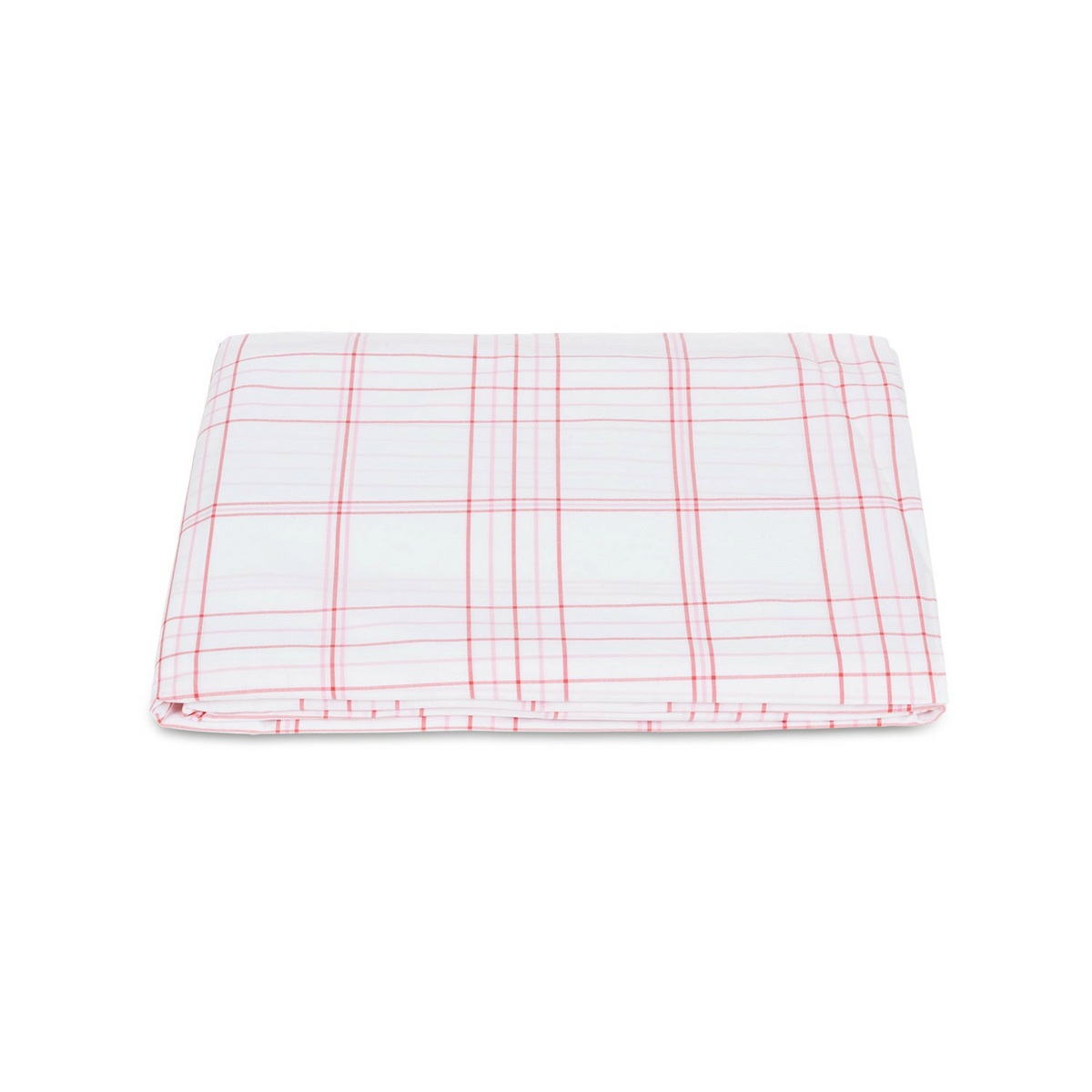 Matouk August Plaid Bedding Fitted Sheet Pink Fine Linens