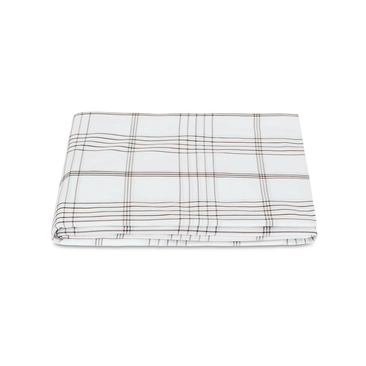 Matouk August Plaid Bedding Fitted Sheet Sable Fine Linens
