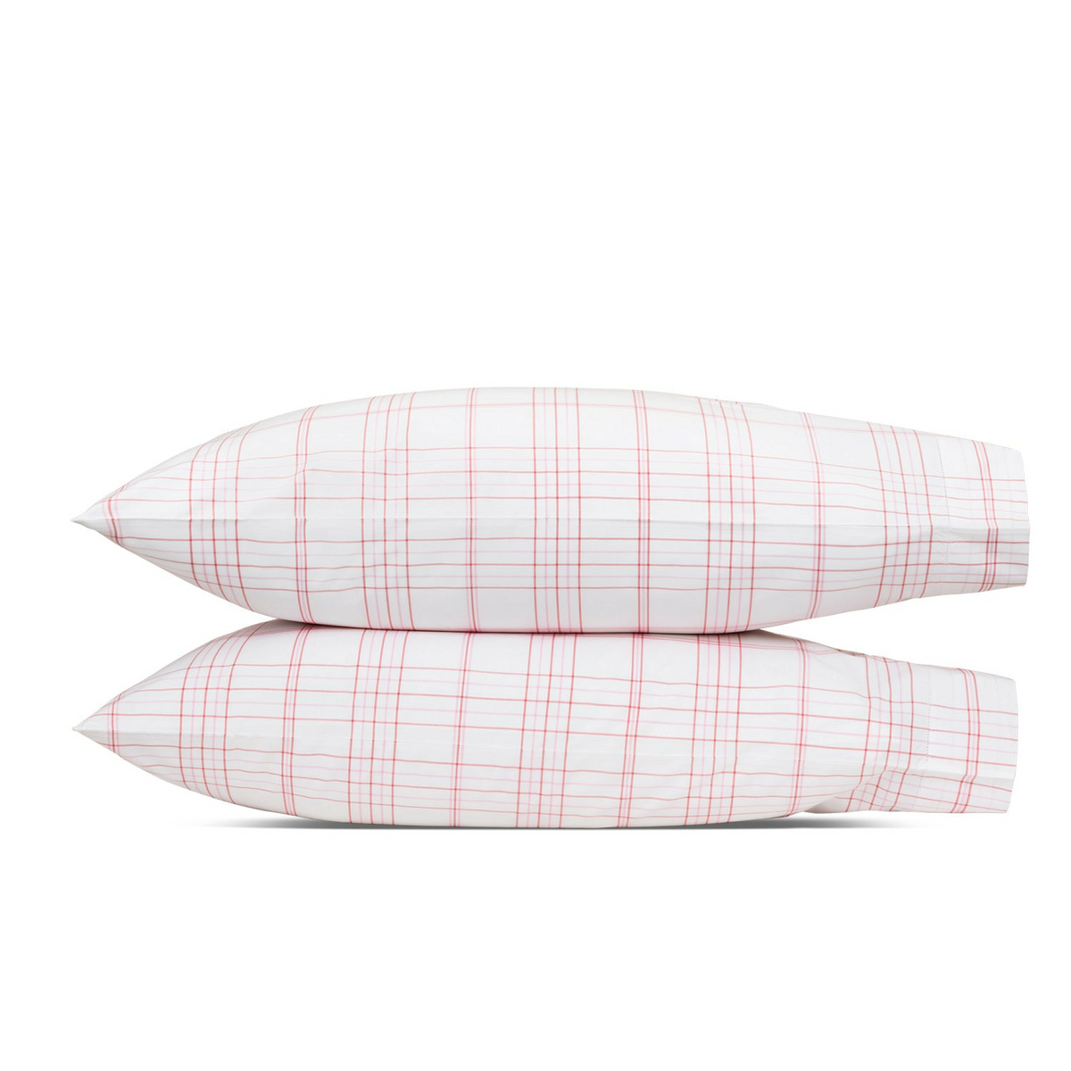 Matouk August Plaid Bedding Pillowcases Pink Fine Linens