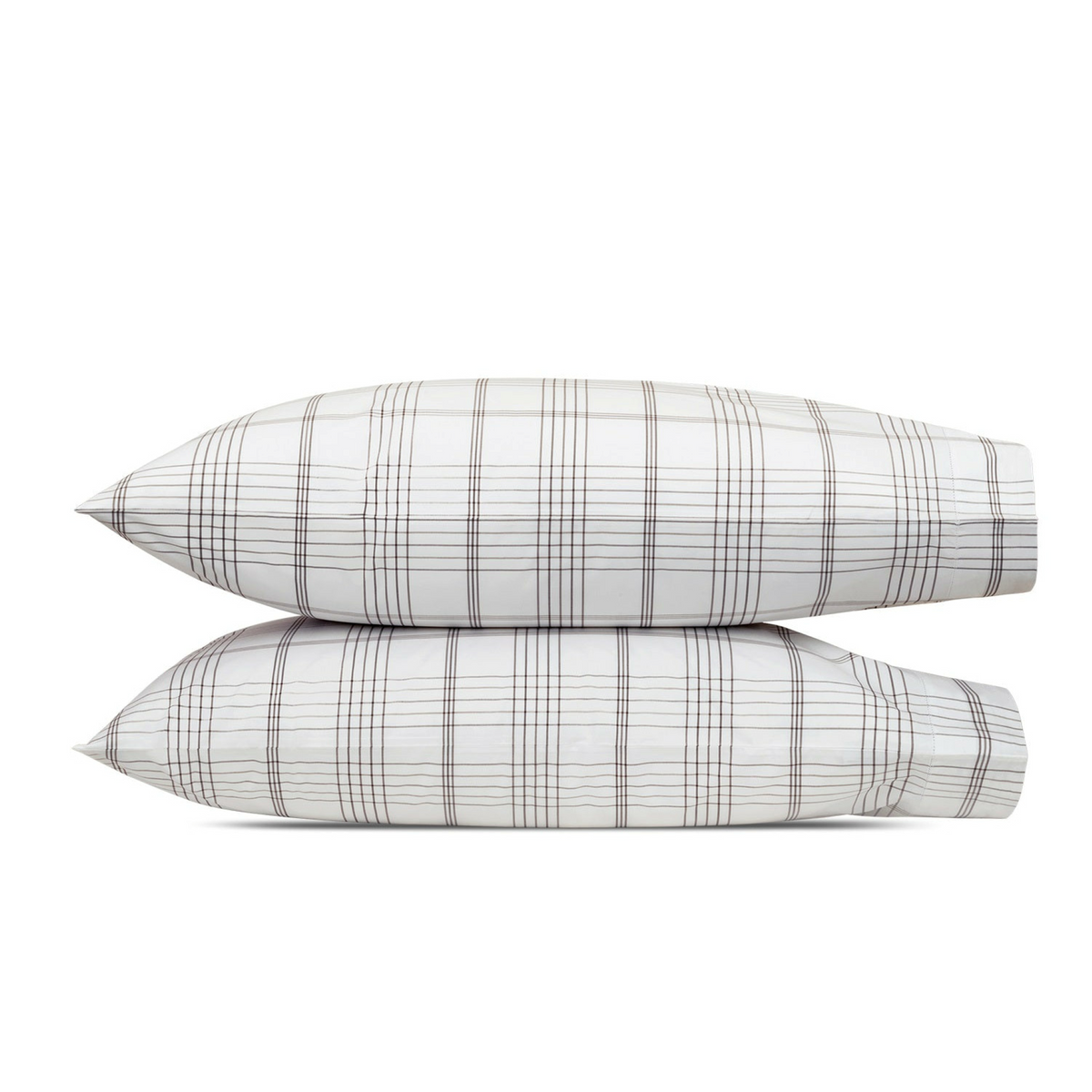 Matouk August Plaid Bedding Pillowcases Sable Fine Linens