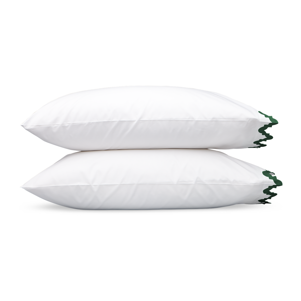 Pair of Pillowcases of Matouk Aziza Bedding in Green Color