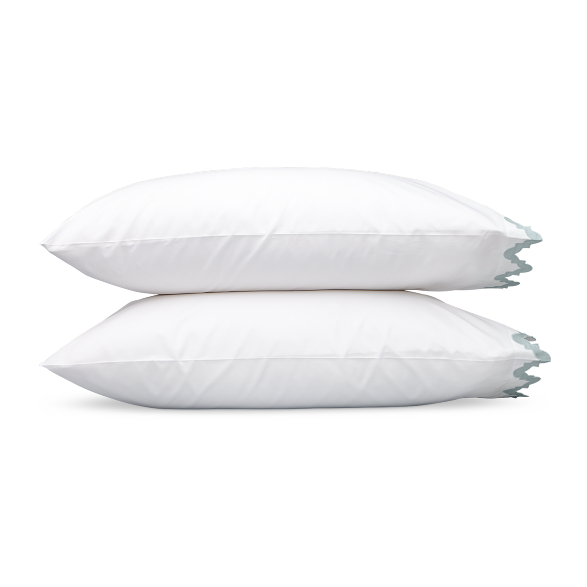 Pair of Pillowcases of Matouk Aziza Bedding in Pool Color