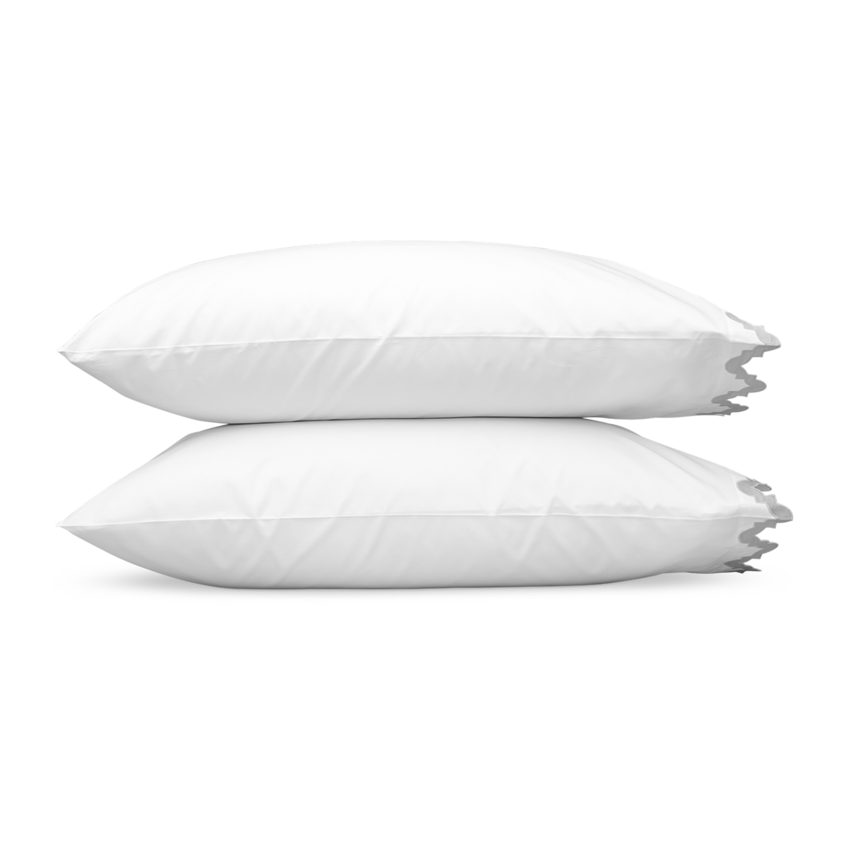 Pair of Pillowcases of Matouk Aziza Bedding in Silver Color