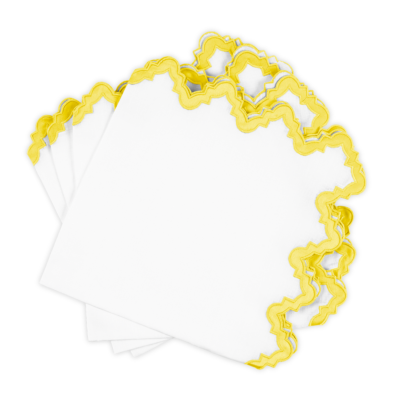 Silo Image of Matouk Aziza Table Napkin in Lemon Color