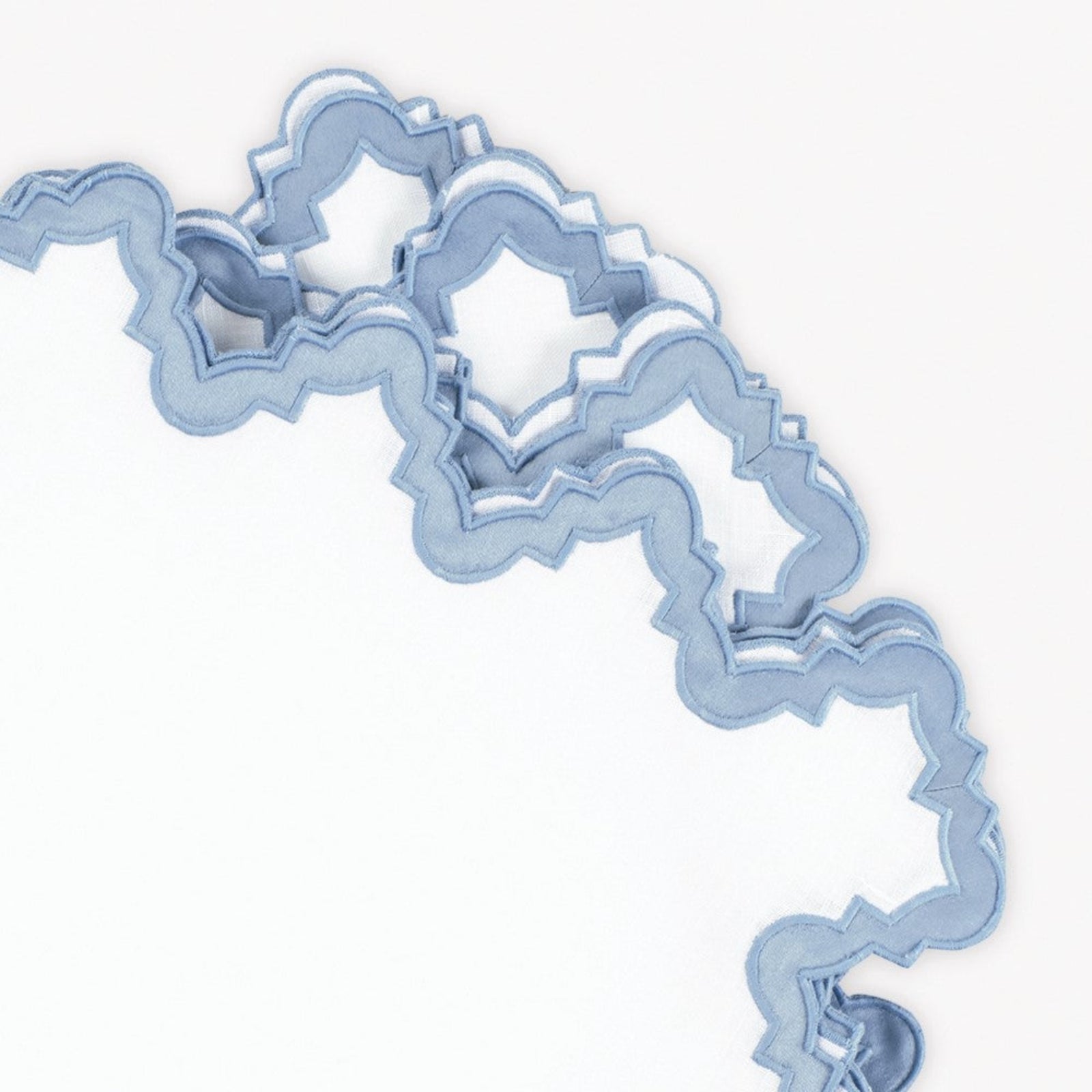 Silo Image of Matouk Aziza Table Napkin in Hazy Blue Color