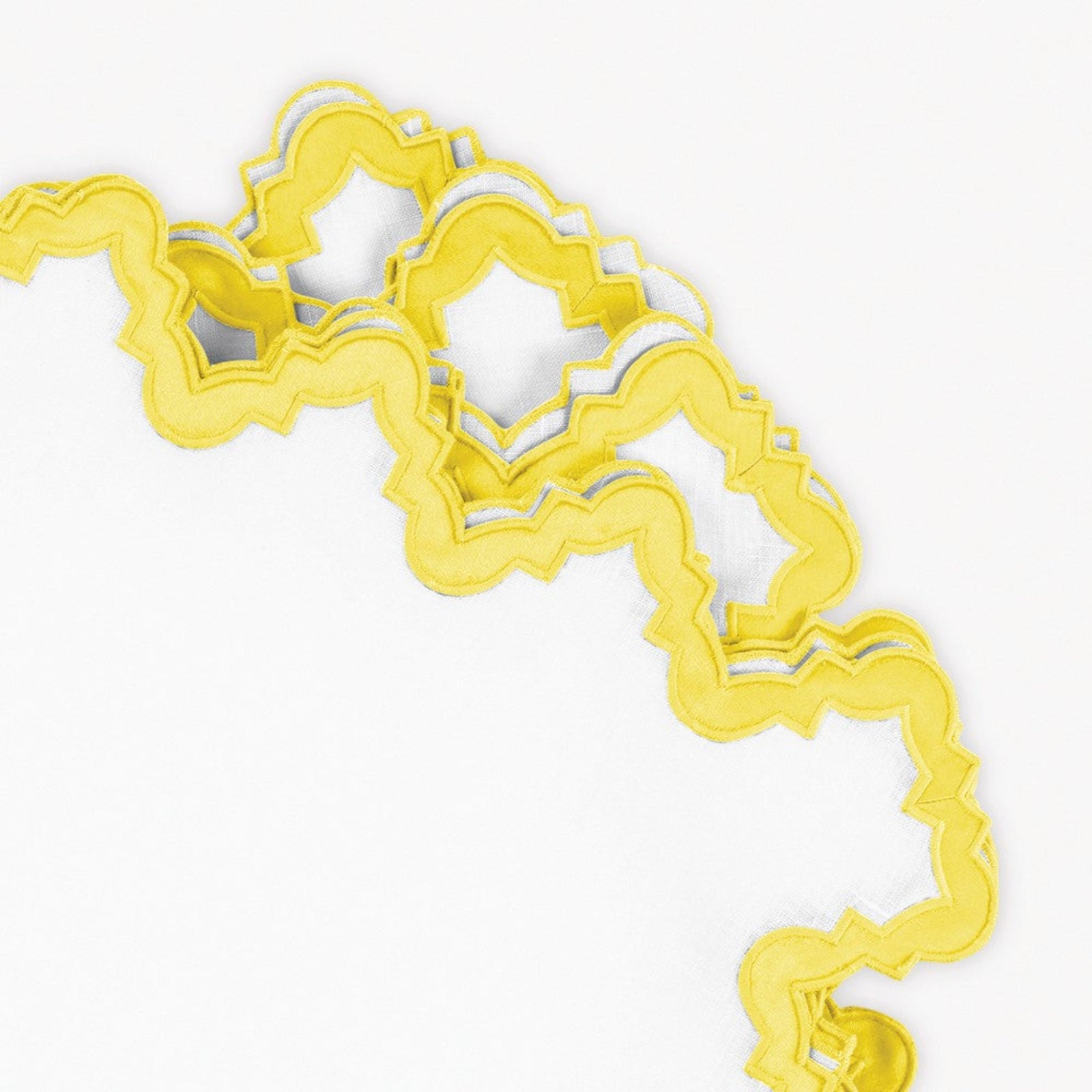 Silo Image of Matouk Aziza Table Napkin in Lemon Color