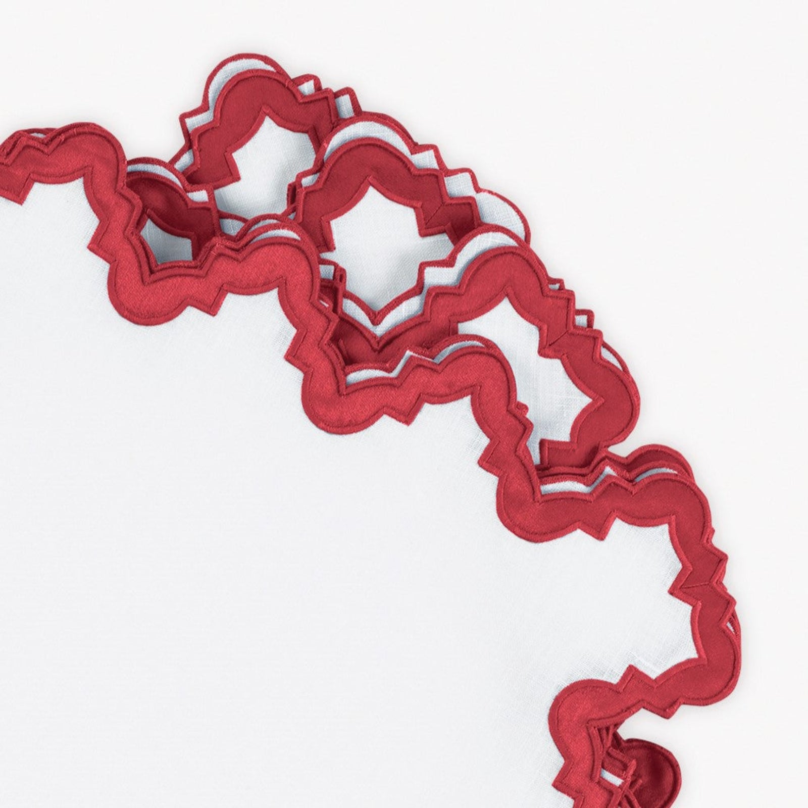 Silo Image of Matouk Aziza Table Napkin in Scarlet Color