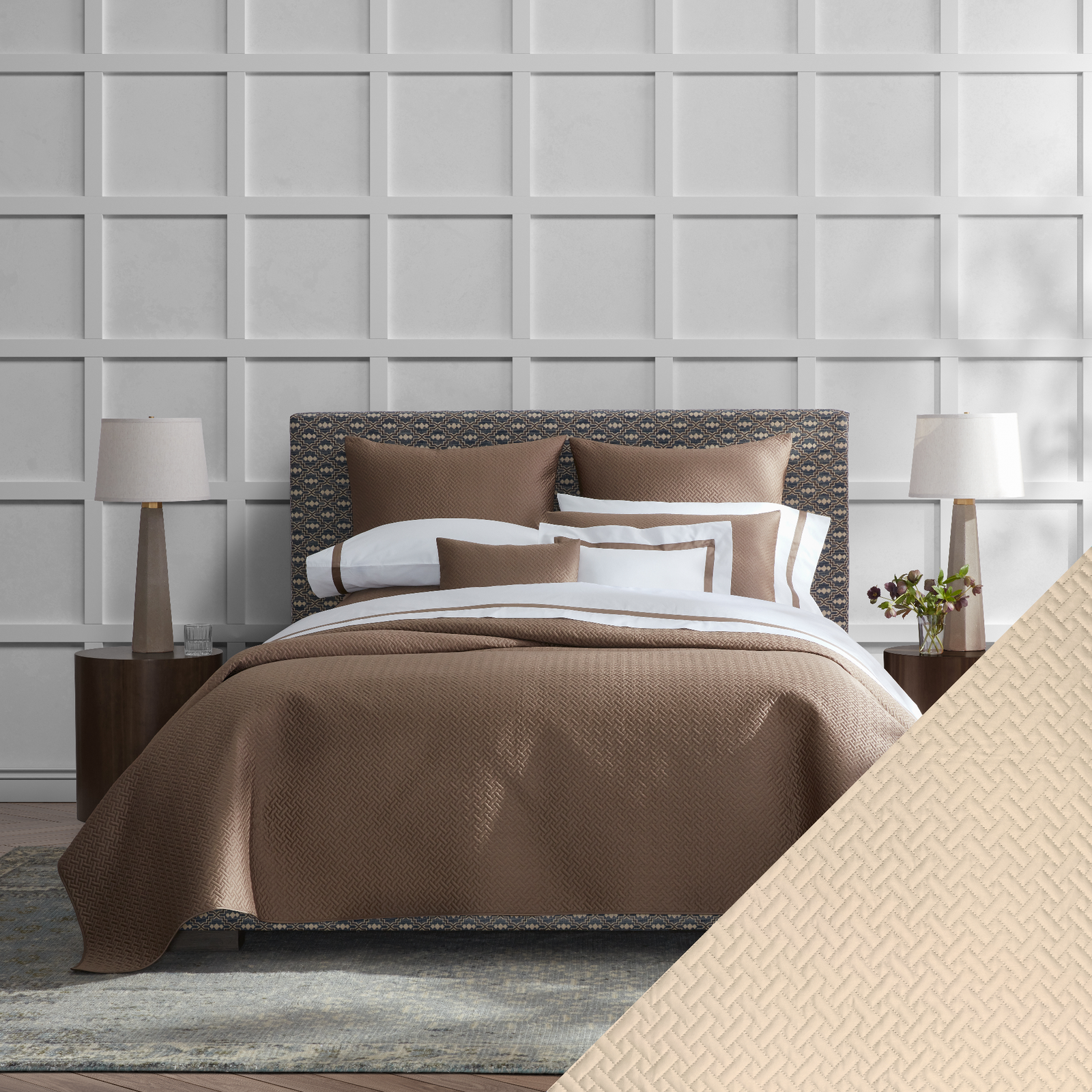 Matouk Basketweave Bedding Main Dune Fine Linens