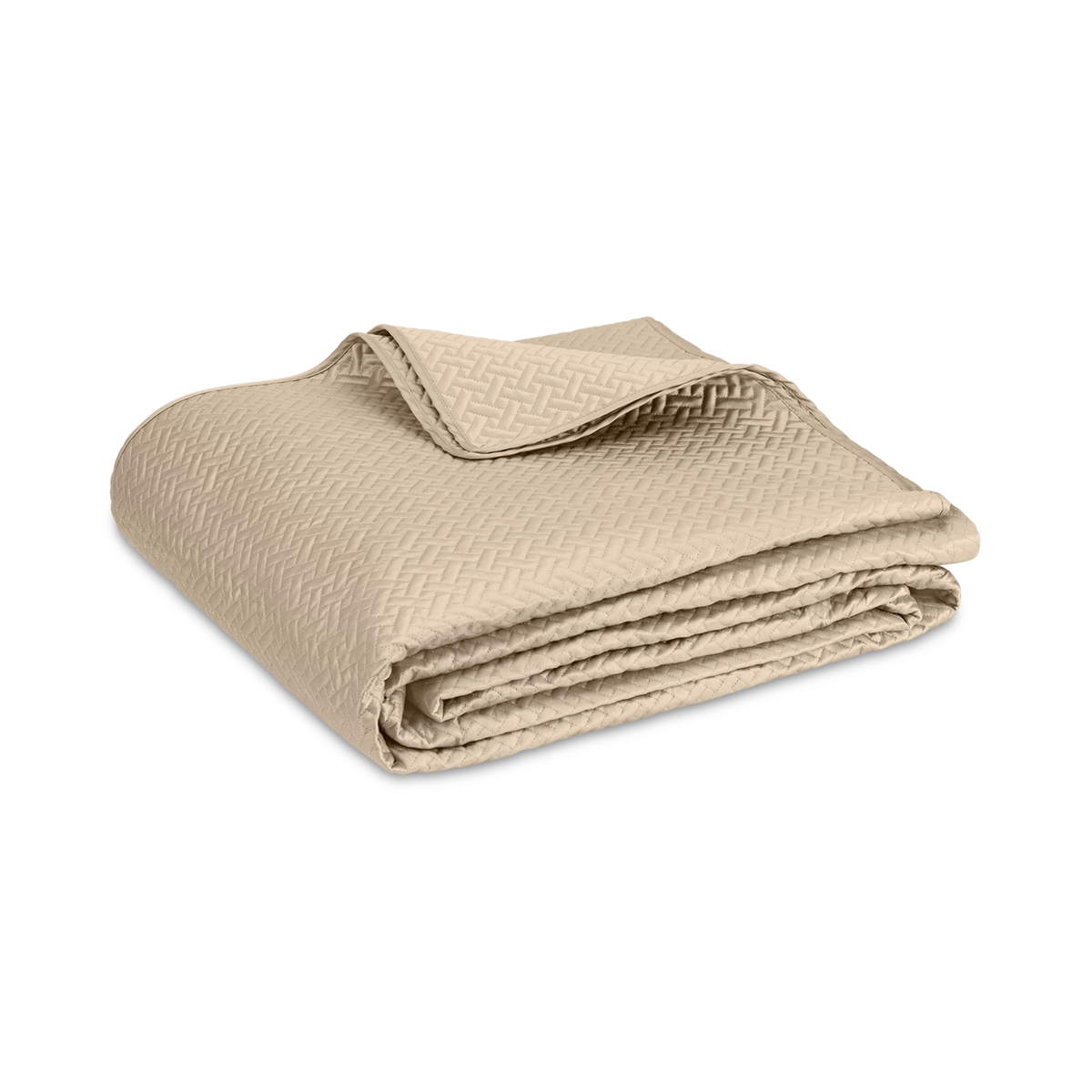 Matouk Basketweave Bedding Quilted Coverlet Dune