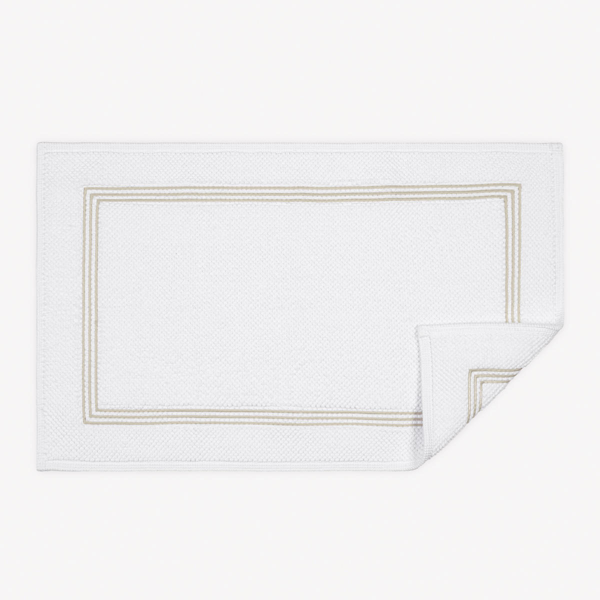 Matouk Bel Tempo Bath Rug with Almond Trio Lines
