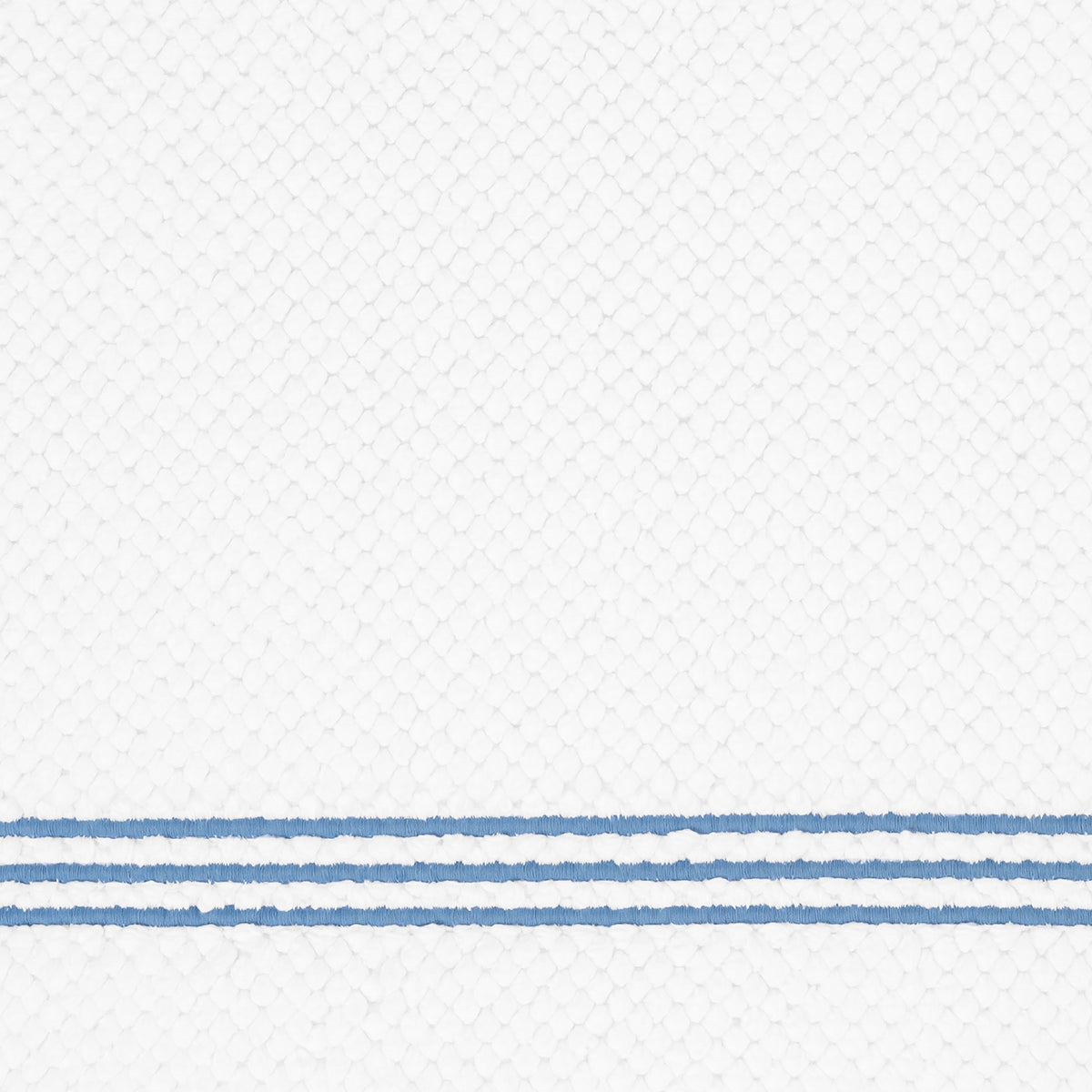 Closeup of Matouk Bel Tempo Bath Rug with Ocean Trio Lines