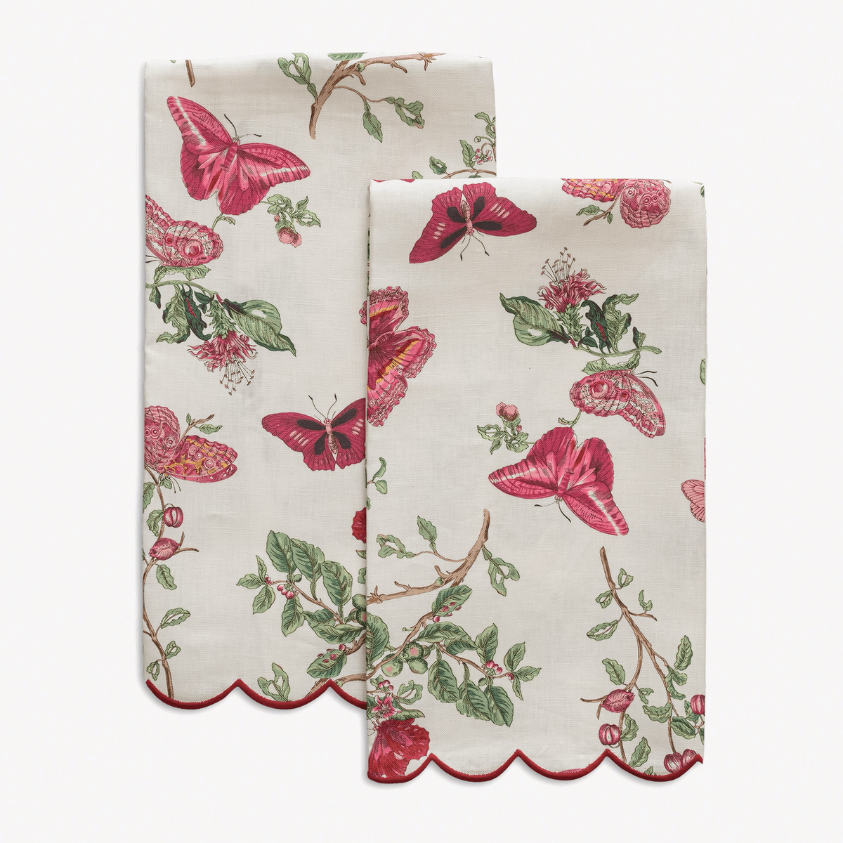 Silo of Matouk Baudin Butterfly Guest Towels in Ruby Color