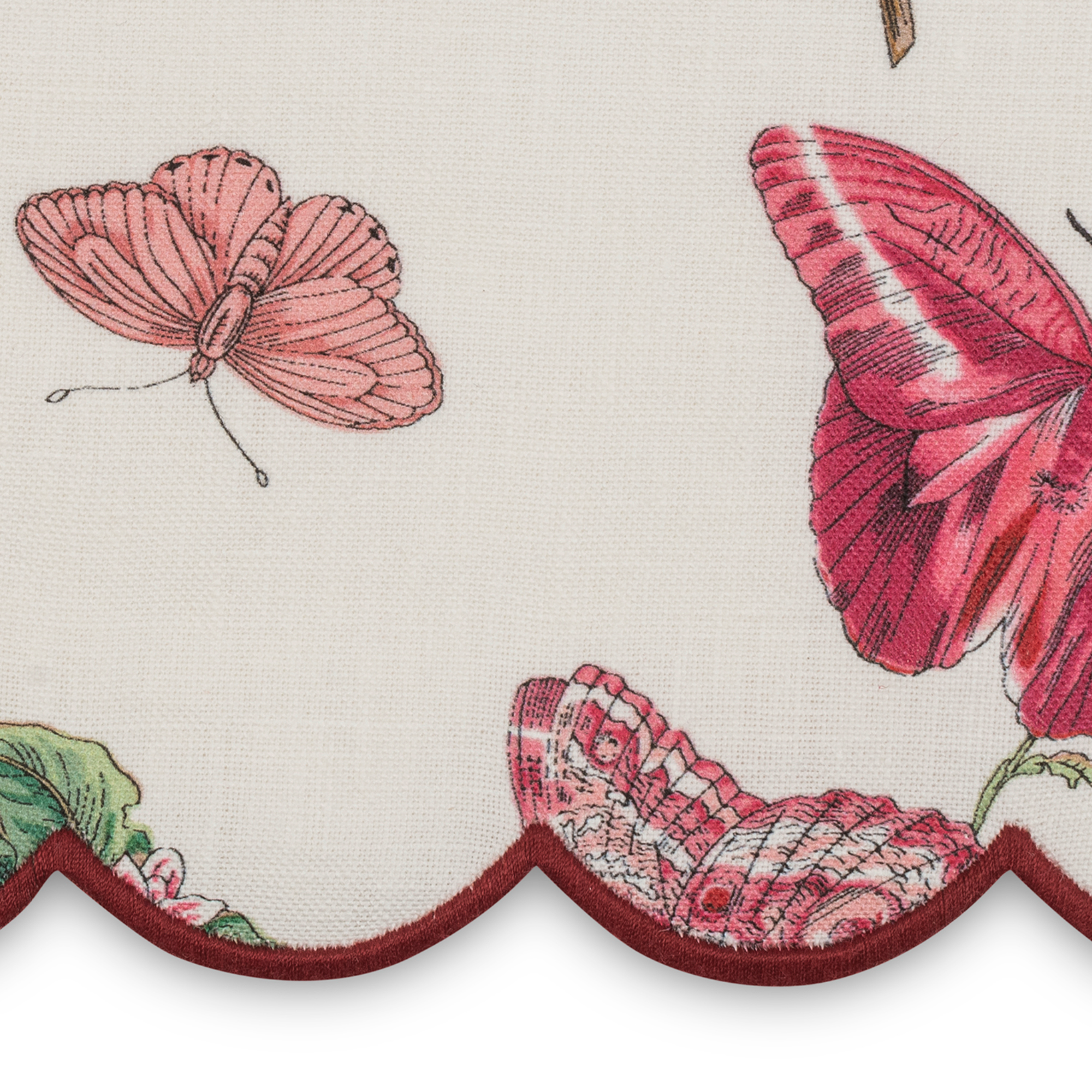 Matouk Baudin Butterfly Guest Towels Lifestyle Ruby 