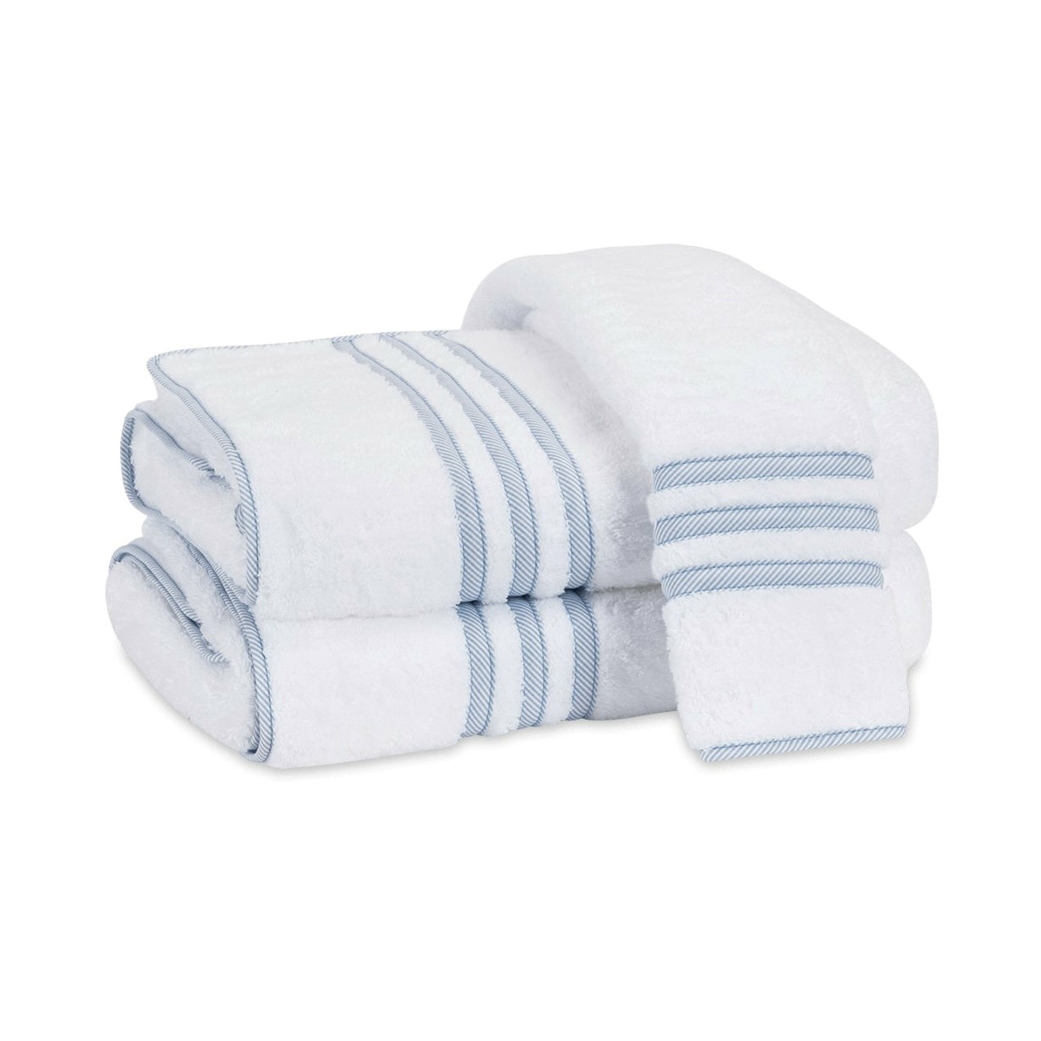 Matouk Beach Road Bath Towels - Wash Towel | Blue Stripe