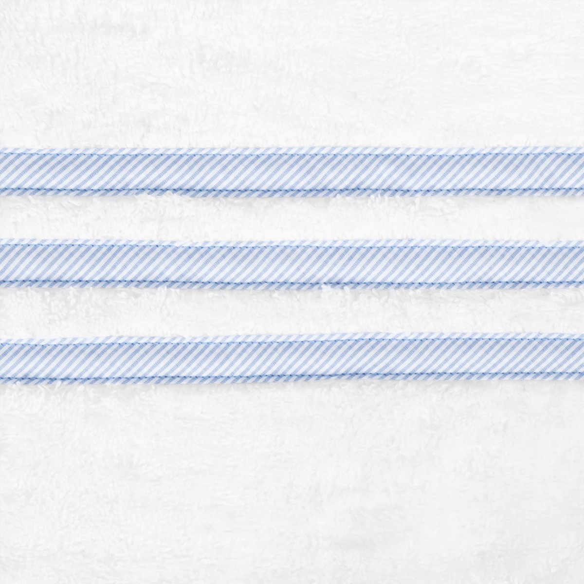 Closeup of Matouk Beach Road Tub Mat in Blue Stripe Color