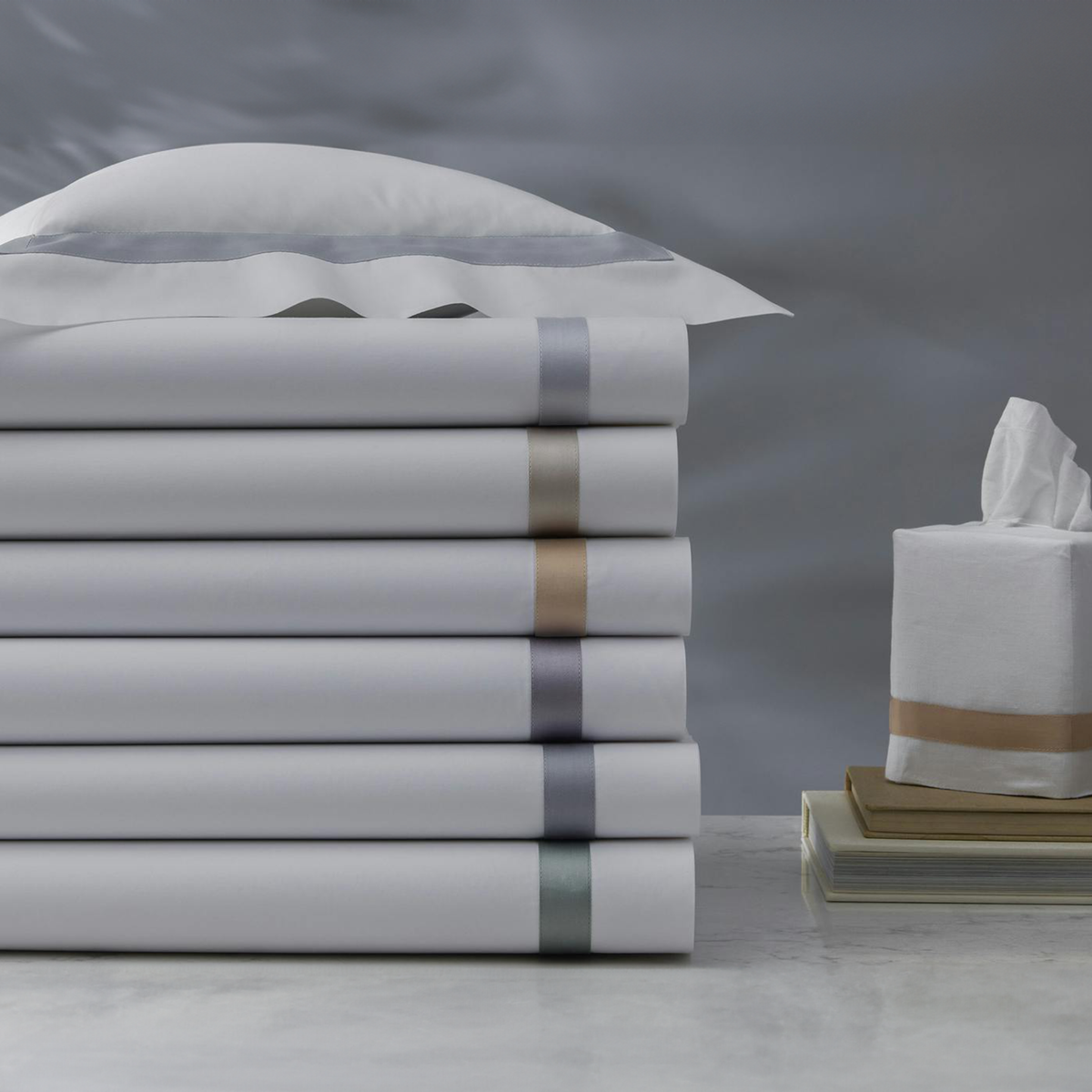 Matouk New Colors Stack with tissue box cover