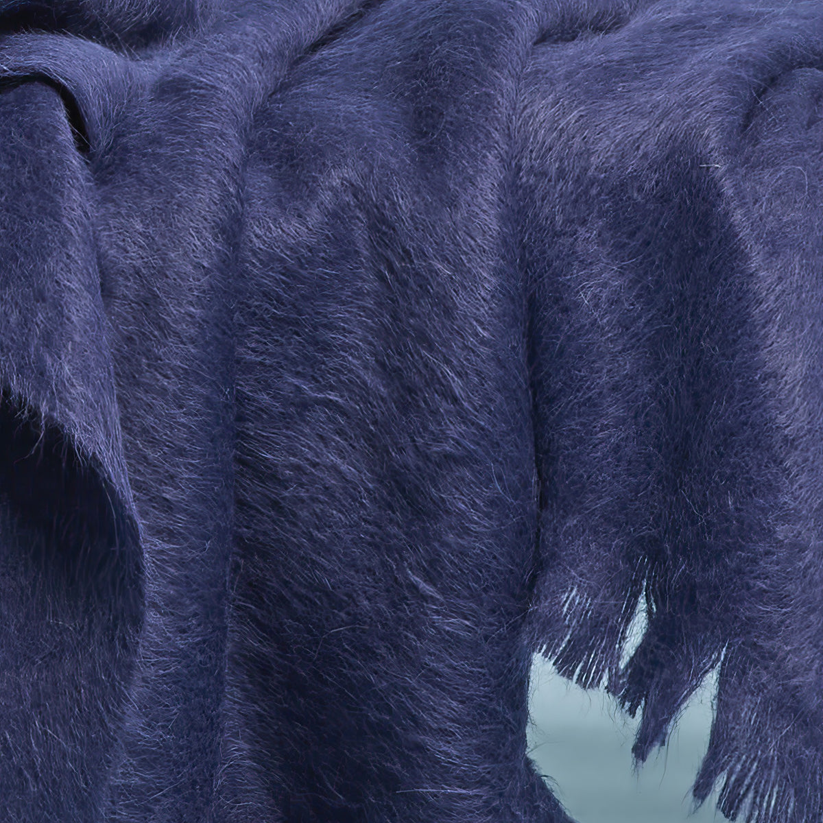 Close Up Image of Matouk Bruno Throws in Navy Color