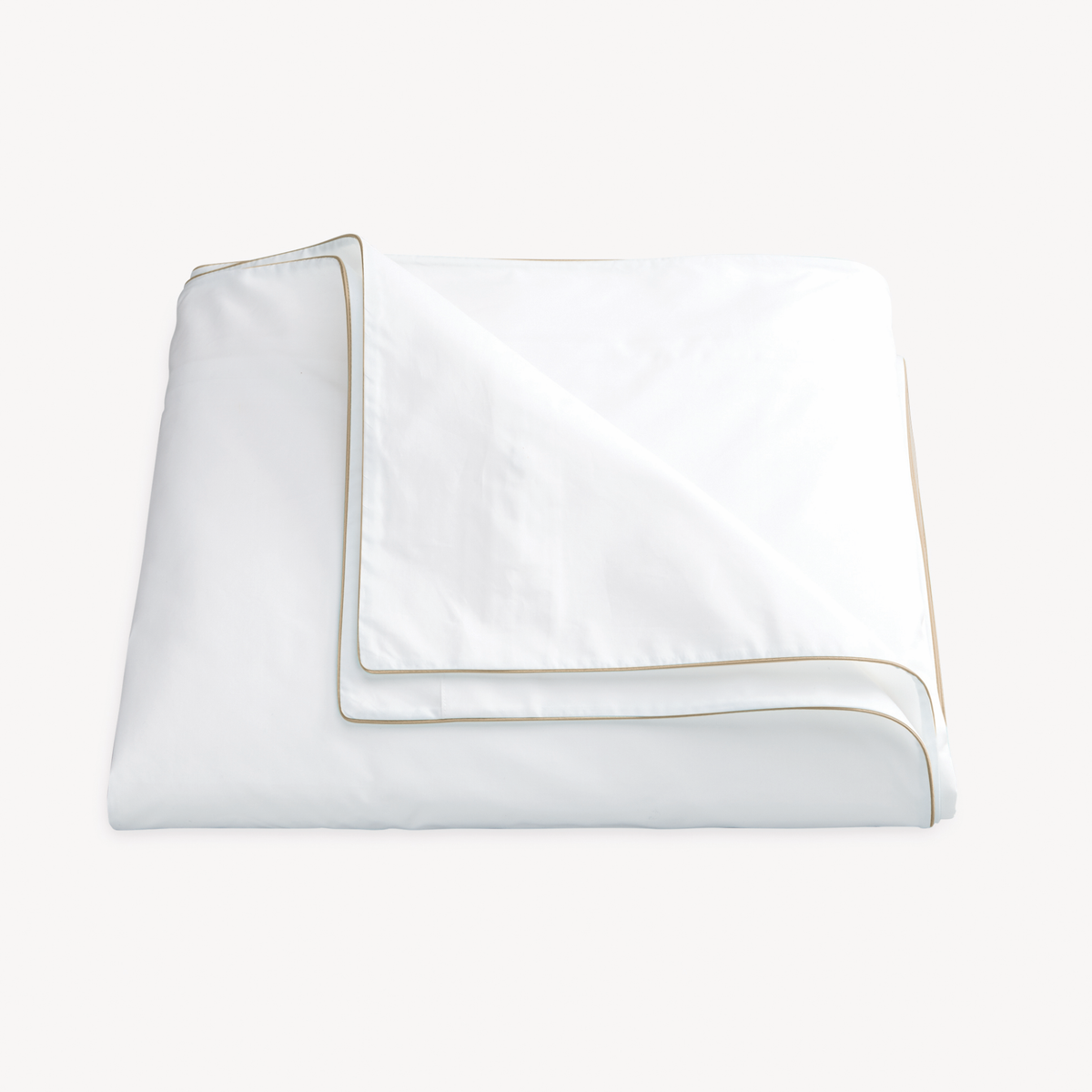 Folded Duvet Cover of Matouk Bryant Bedding in Khaki color